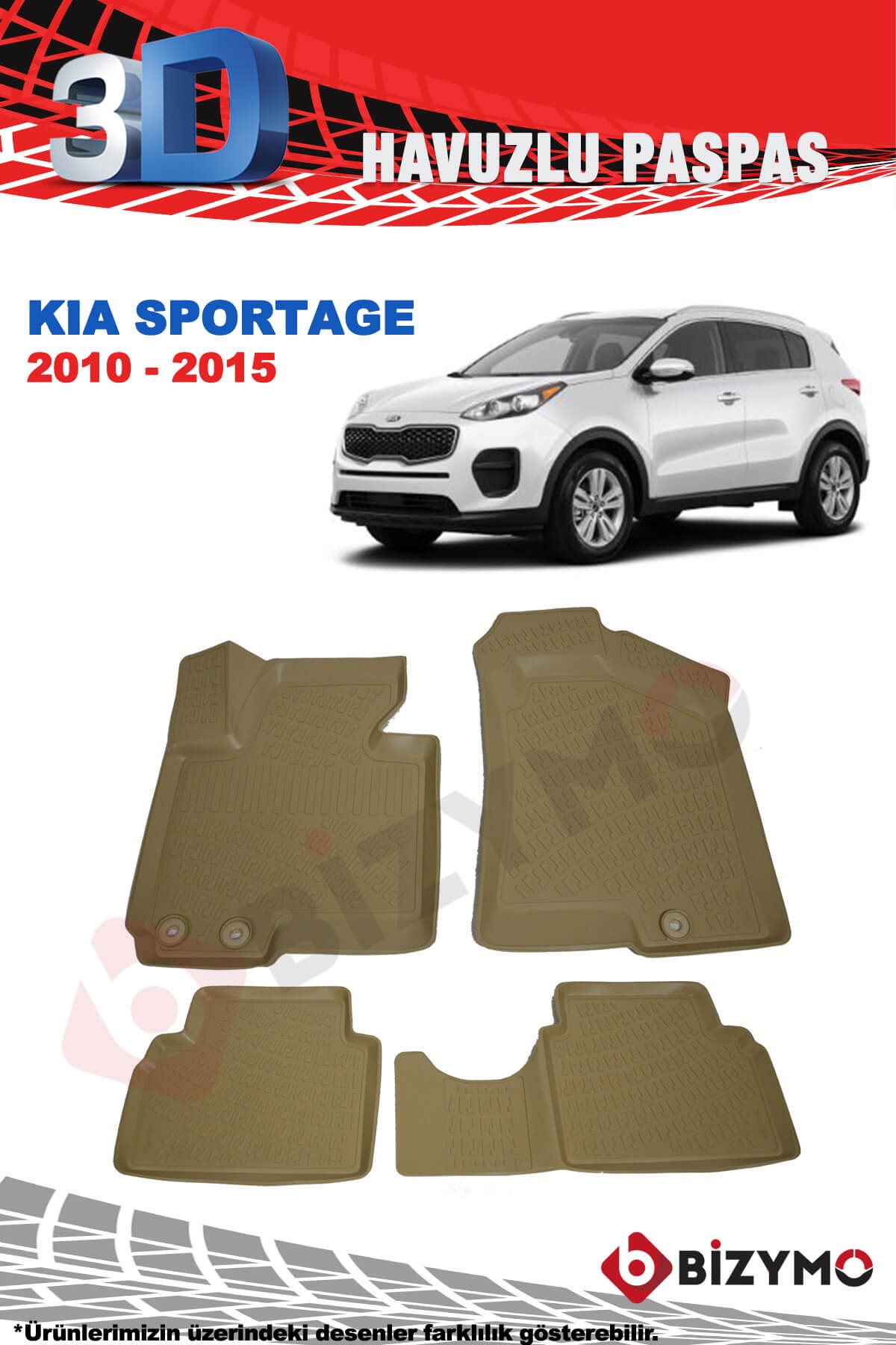 Kia Sportage 2010-2015 3D Bej Paspas Takımı Bizymo