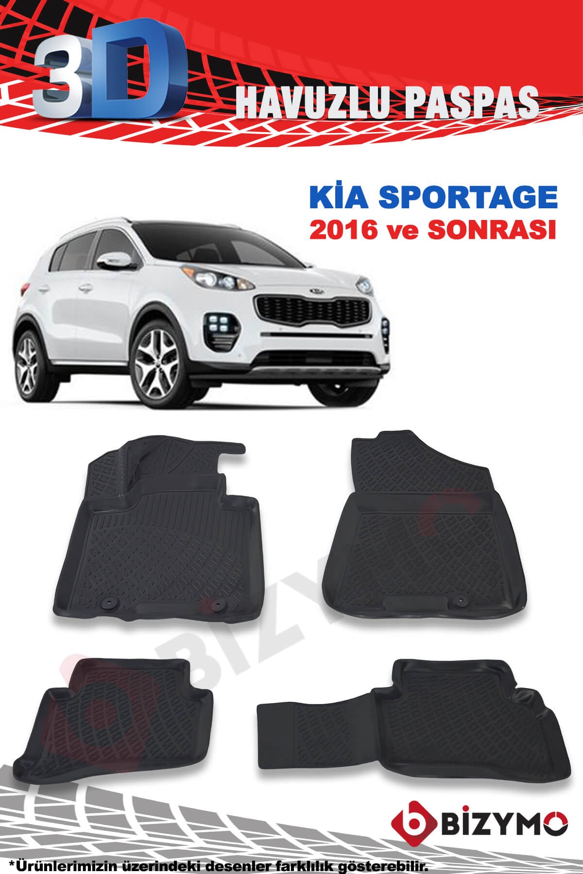 Kia Sportage 2016 Ve Sonrası 3D Paspas Takımı Bizymo