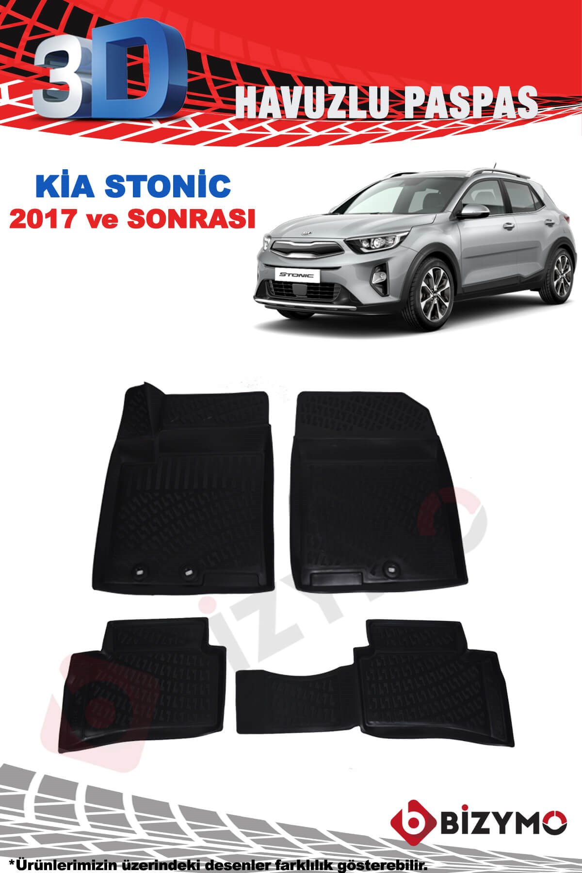 Kia Stonic 2017 ve Sonrası 3D Paspas Takımı Bizymo