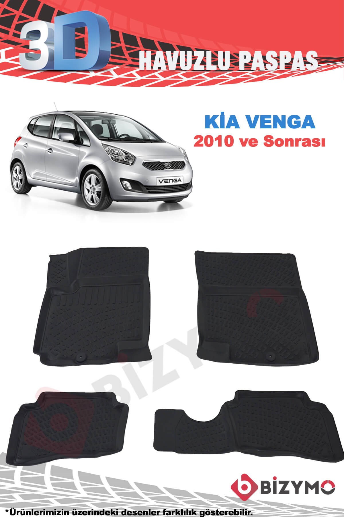 Kia Venga 2010 ve Sonrası 3D Havuzlu Paspas Takımı