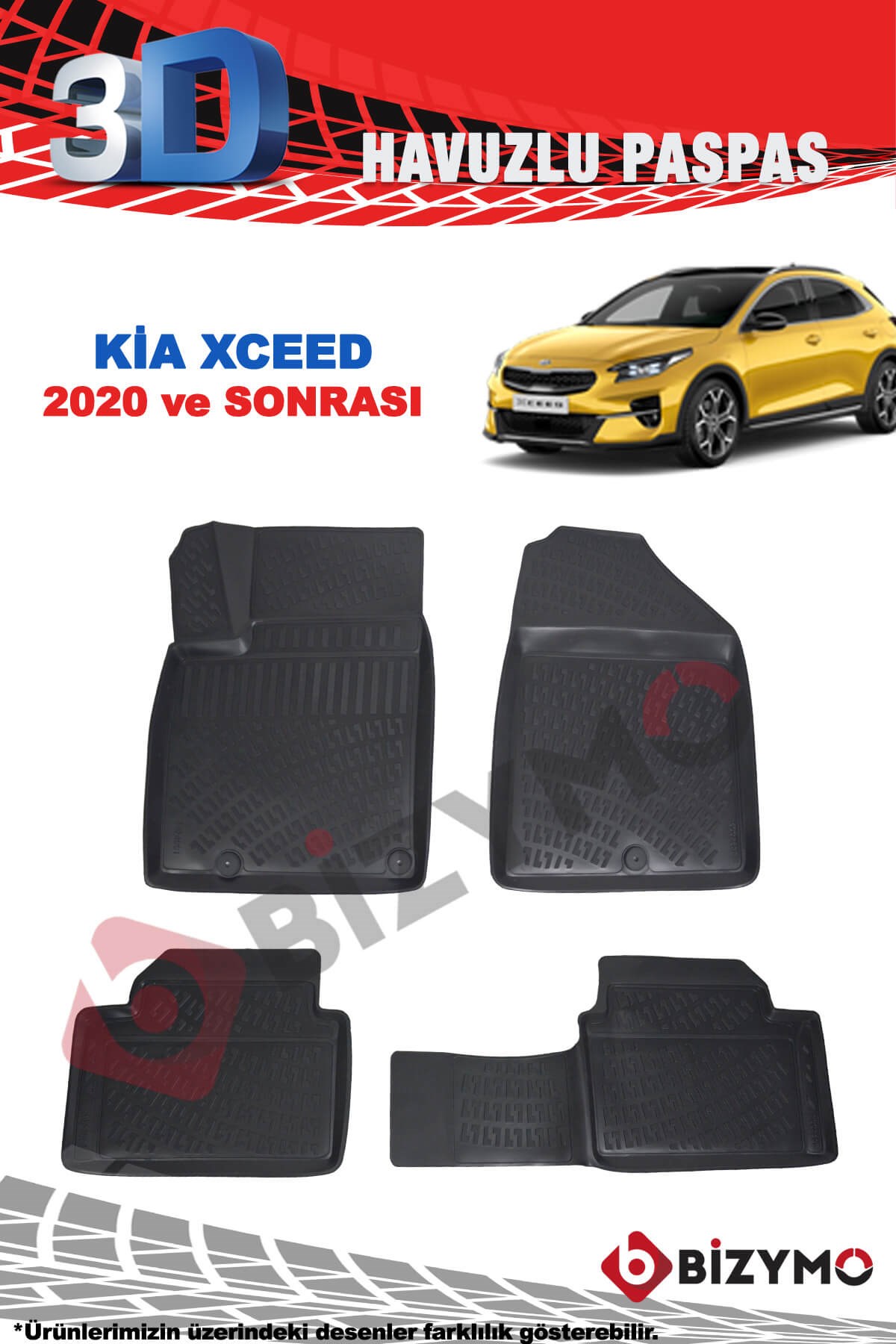 Kia X Ceed 2019 ve Sonrası 3D Havuzlu Paspas Takımı Bizymo