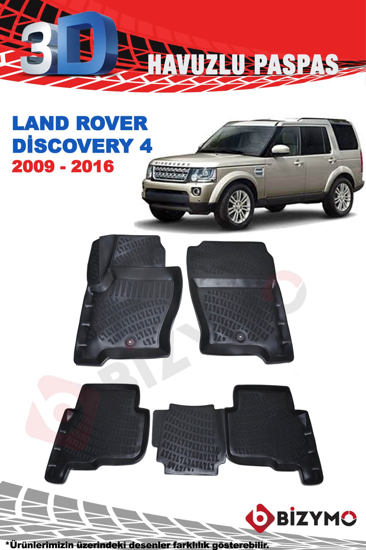 Land Rover Discovery 4 2009-2016 3D Havuzlu Paspas Takımı Bizymo