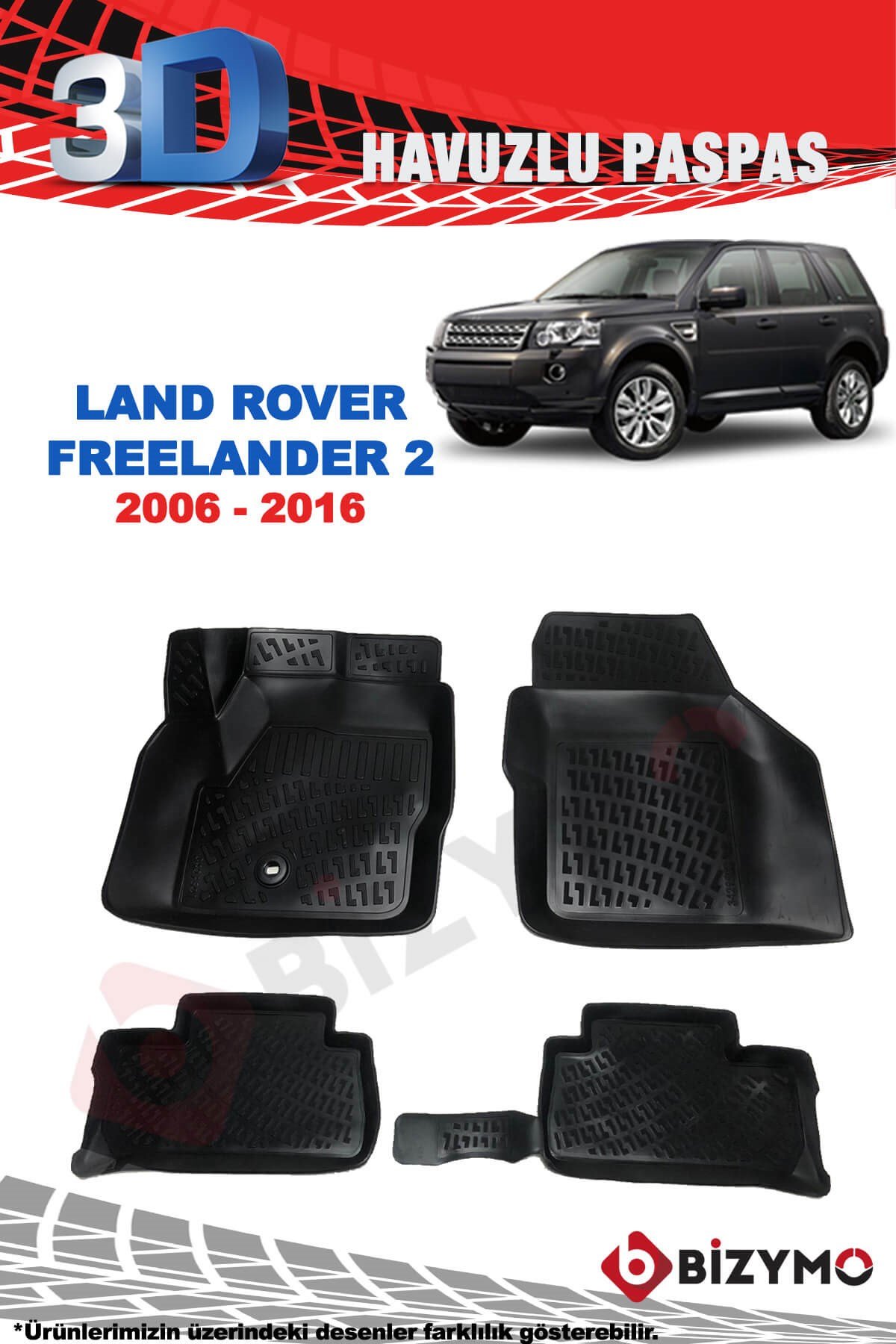 Land Rover Freelander 2 2006-2016 3D Havuzlu Paspas Takımı Bizymo