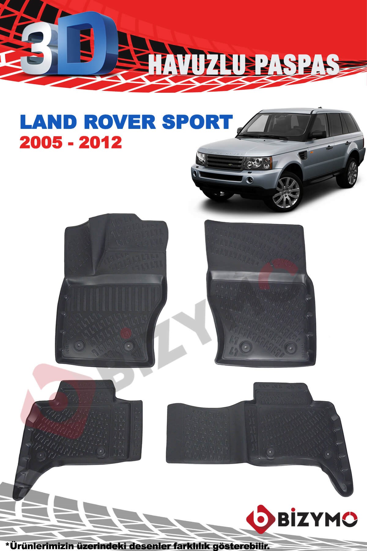 Land Rover Sport 2005-2012 3D Havuzlu Paspas Takımı Bizymo