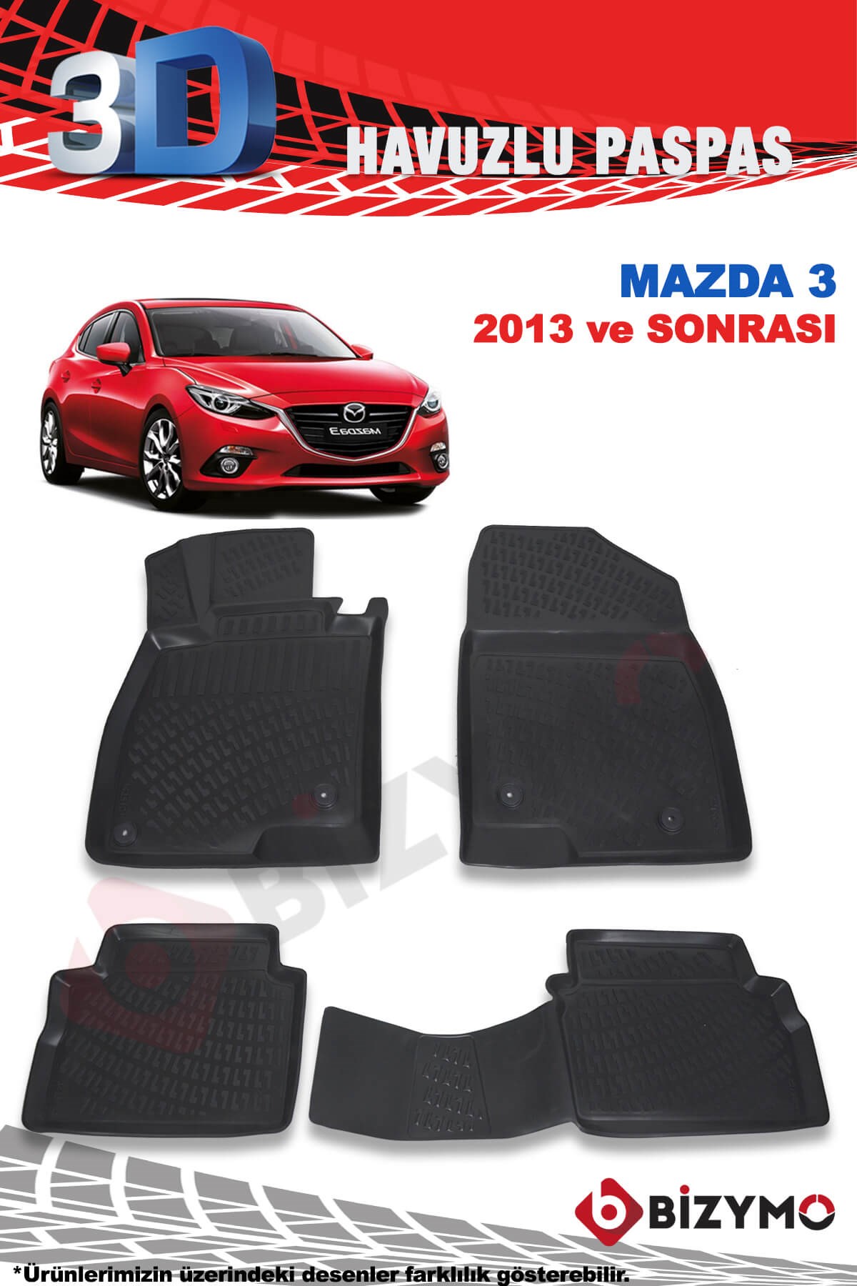 Mazda 3 2013 Ve Sonrası 3D Paspas Takımı Bizymo