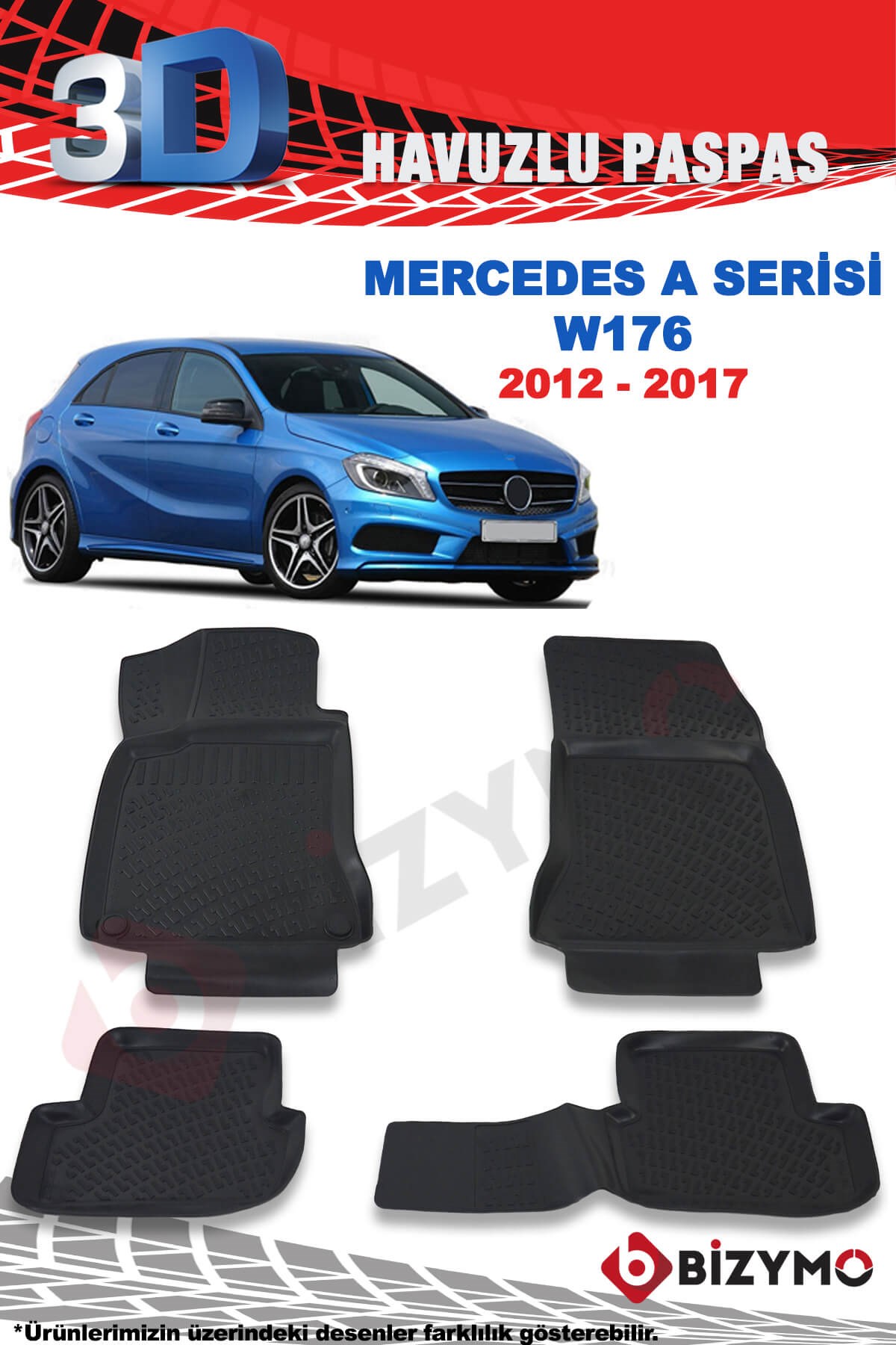 Mercedes A Serisi Hb 2012-2017 3D Paspas Takımı Bizymo
