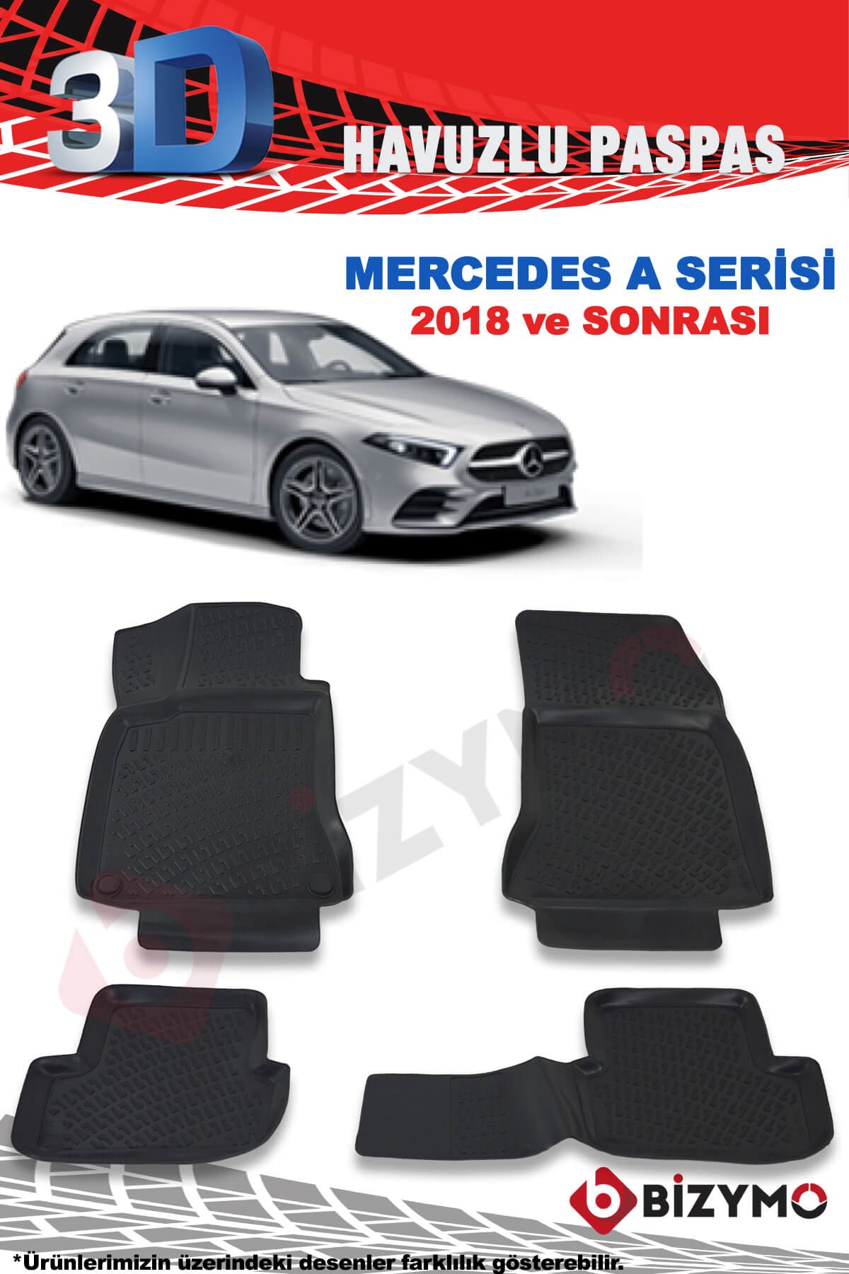 Mercedes A Serisi Hb 2018 Ve Sonrası 3D Paspas Takımı Bizymo