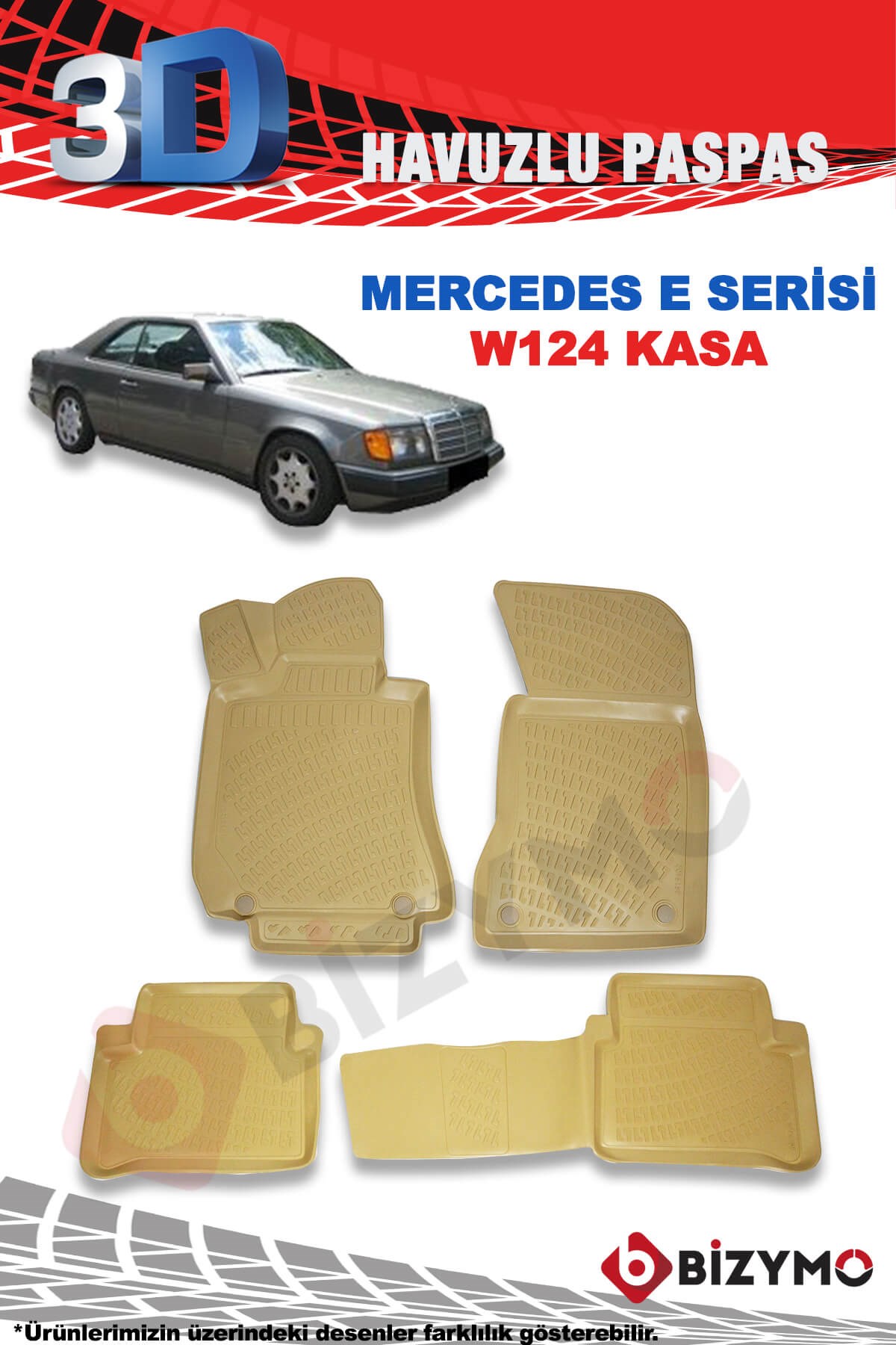 Mercedes E Serisi W124 Kasa 3D Bej Paspas Takımı