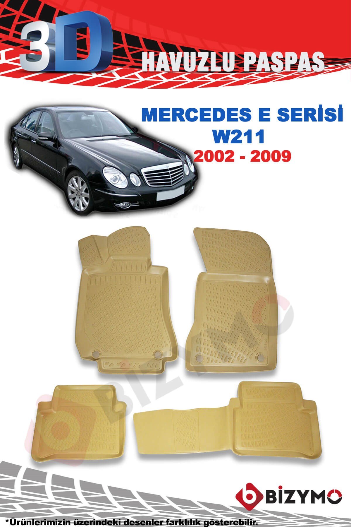 Mercedes E Serisi W211 Sedan 2002-2009 3D Bej Paspas Takımı Bizymo