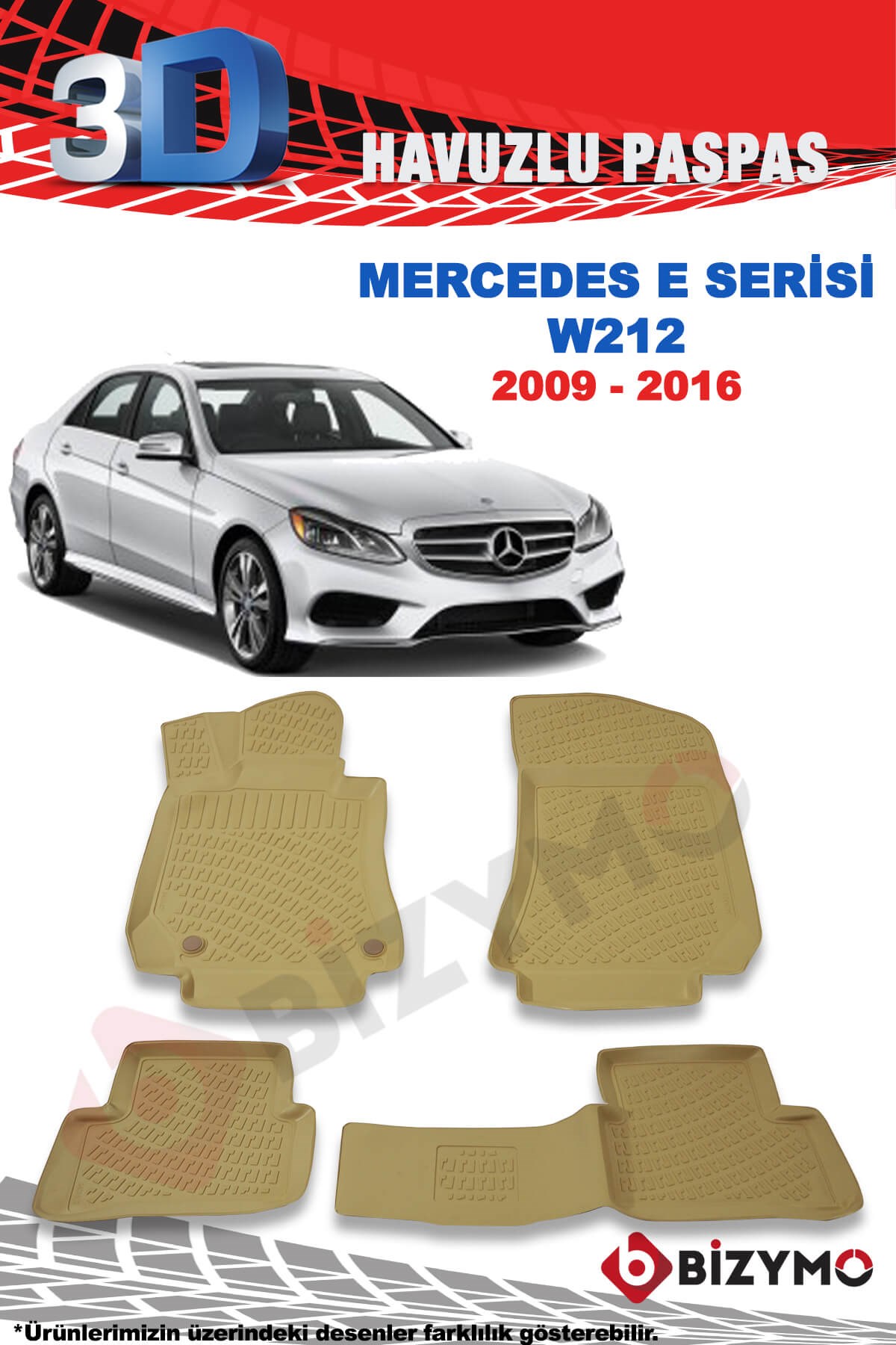 Mercedes E Serisi W212 Sedan 2009-2016 3D Bej Paspas Takımı Bizymo