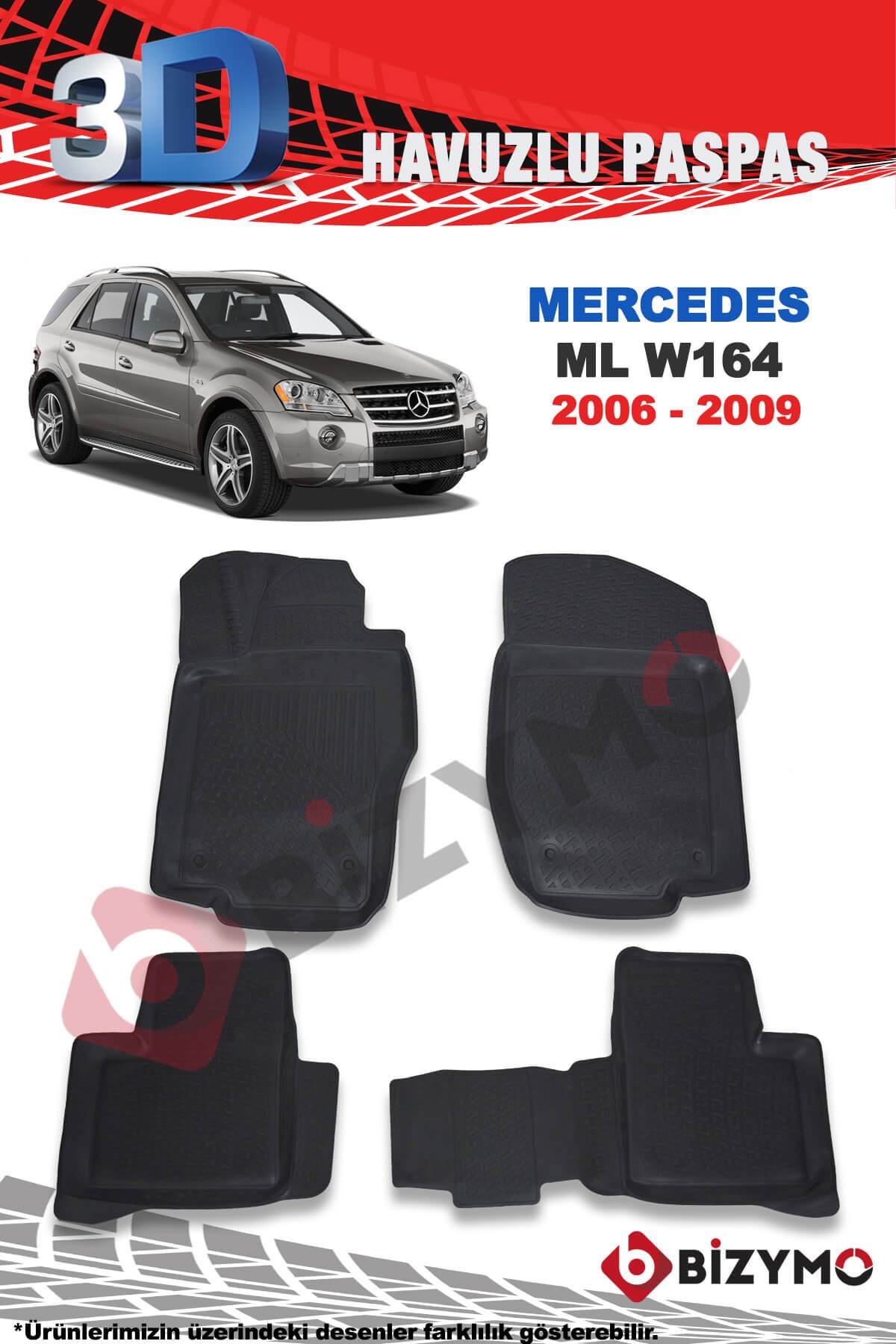 Mercedes ML W164 Suv 2006-2009 3D Havuzlu Paspas Takımı