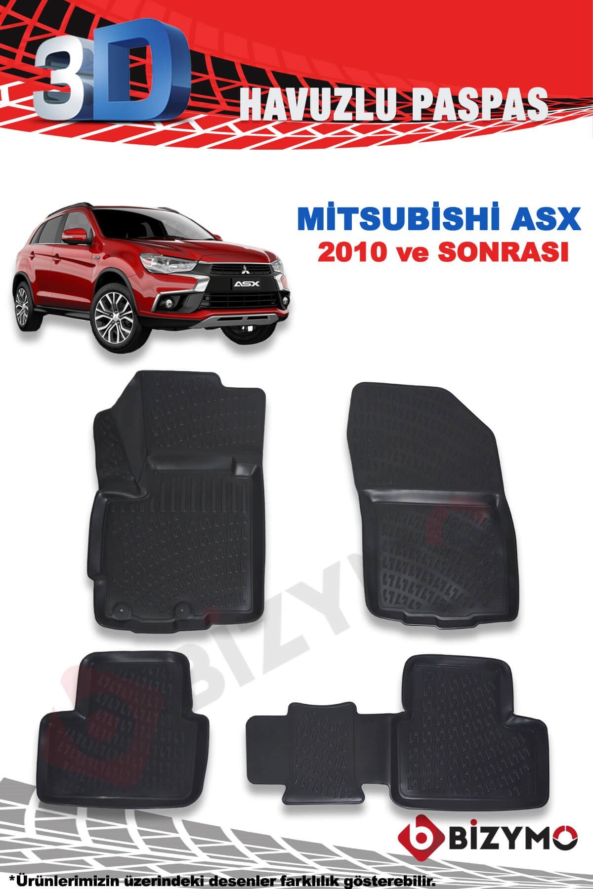 Mitsubishi ASX Suv 2010 Ve Sonrası 3D Paspas Takımı Bizymo