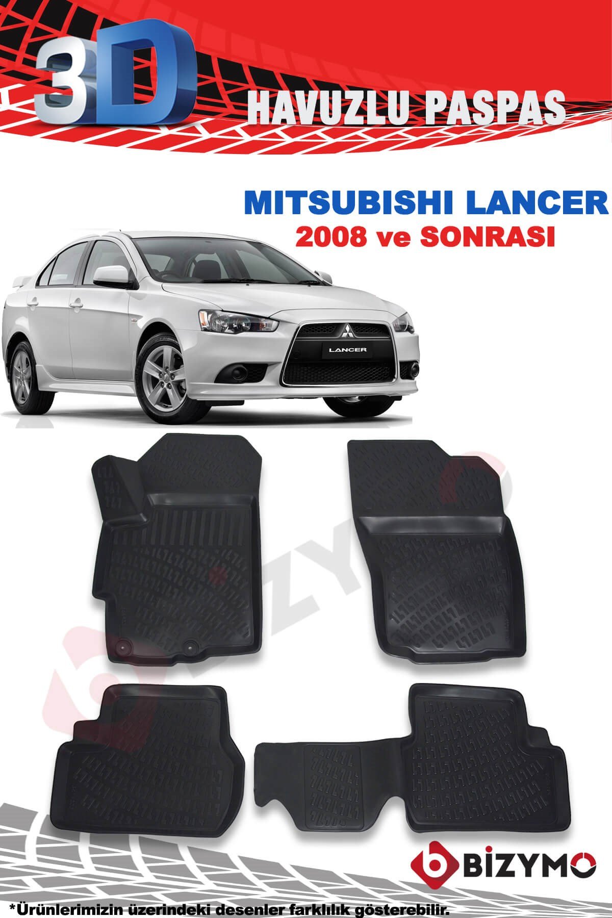 Mitsubishi Lancer 2008 Ve Sonrası 3D Paspas Takımı Bizymo