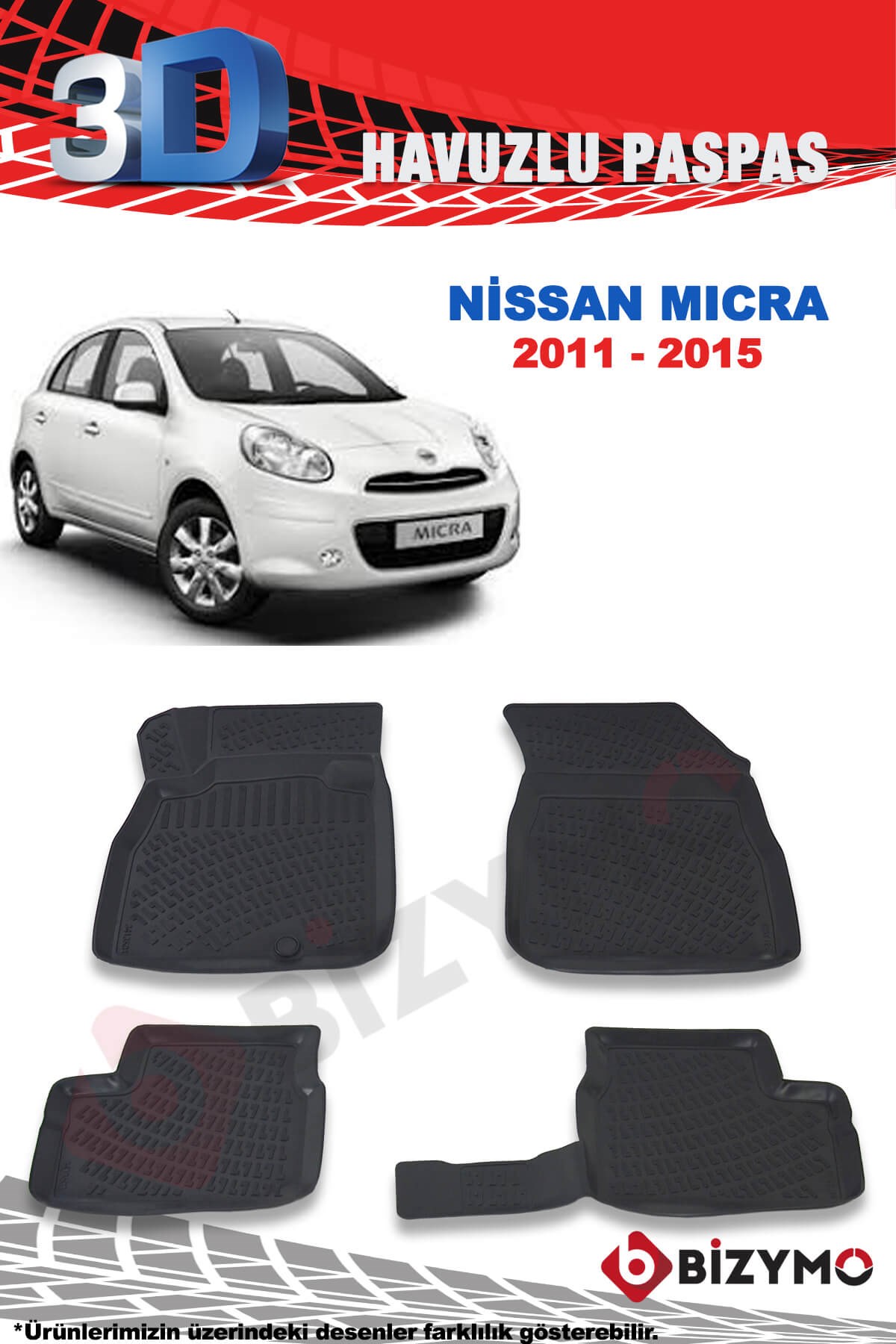 Nissan Micra 2011-2015 3D Paspas Takımı Bizymo