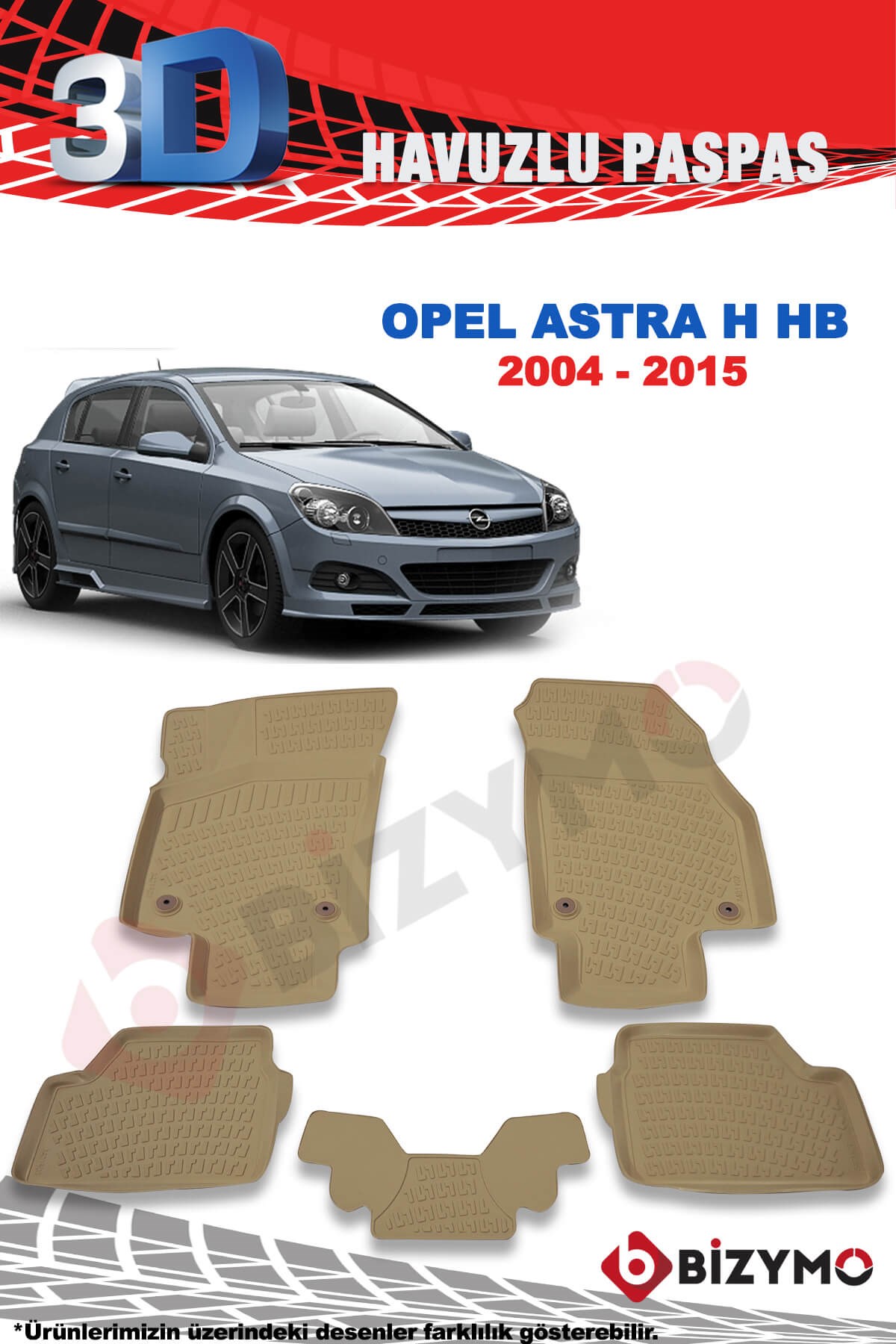 Opel Astra H Hb 2004-2015 3D Bej Paspas Takımı Bizymo