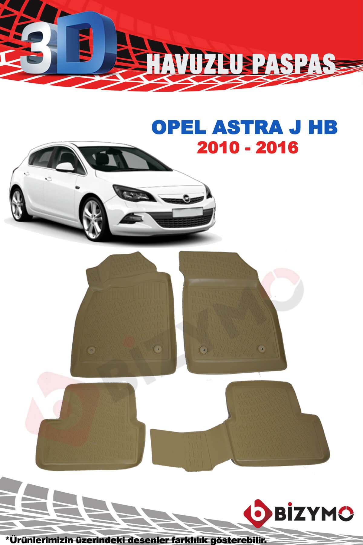 Opel Astra J Hb 2010-2016 3D Bej Paspas Takımı Bizymo