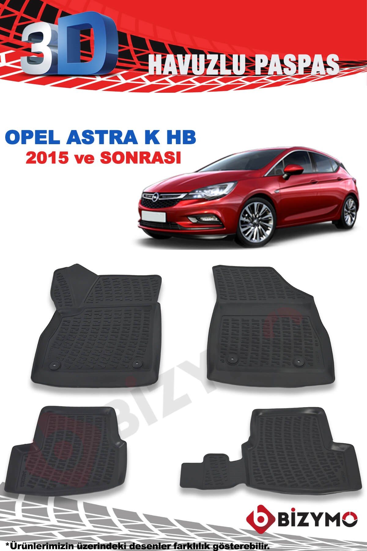 Opel Astra K Hb 2015 Ve Sonrası 3D Paspas Takımı Bizymo