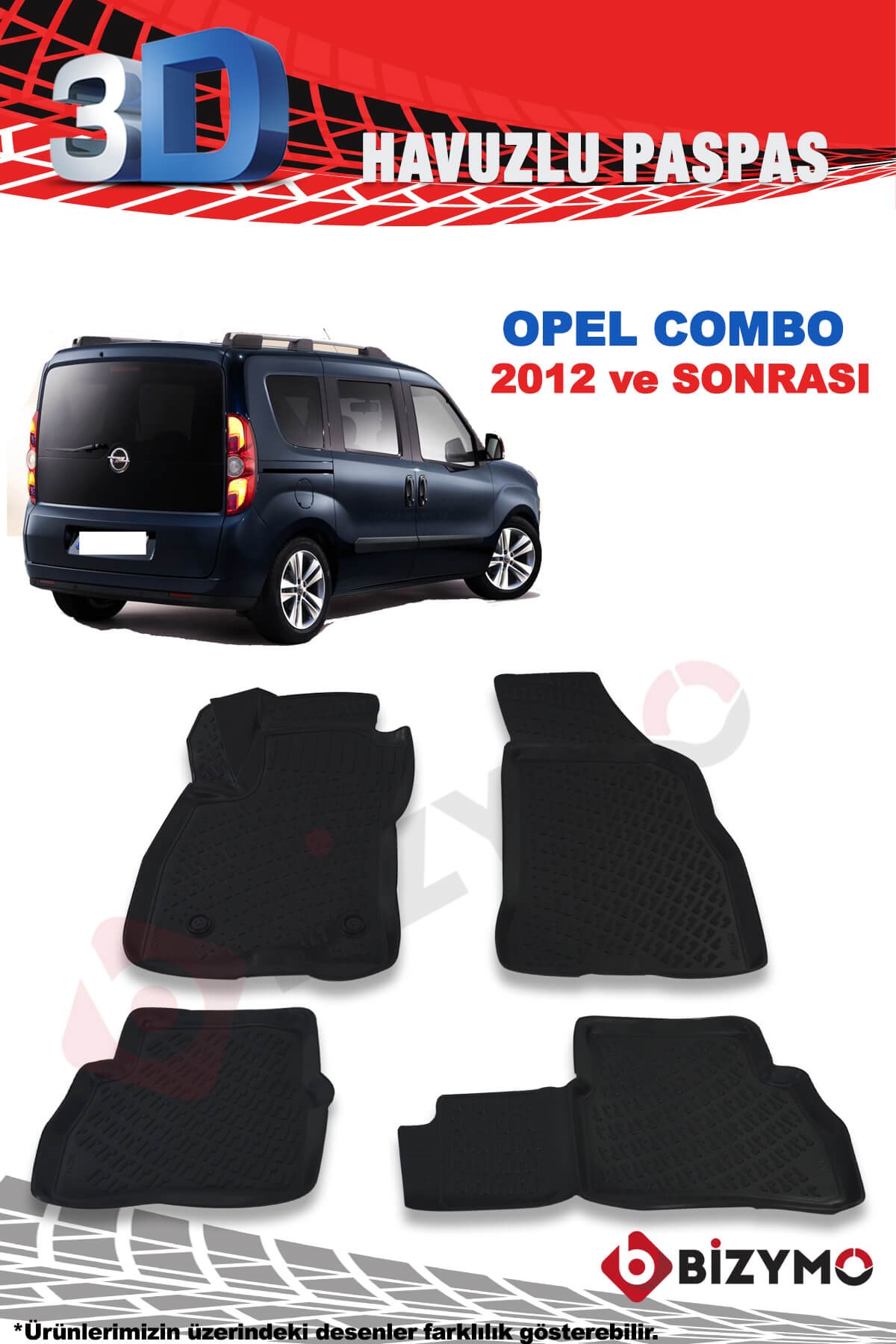 Opel Combo 2012-2018 3D Paspas Takımı Bizymo