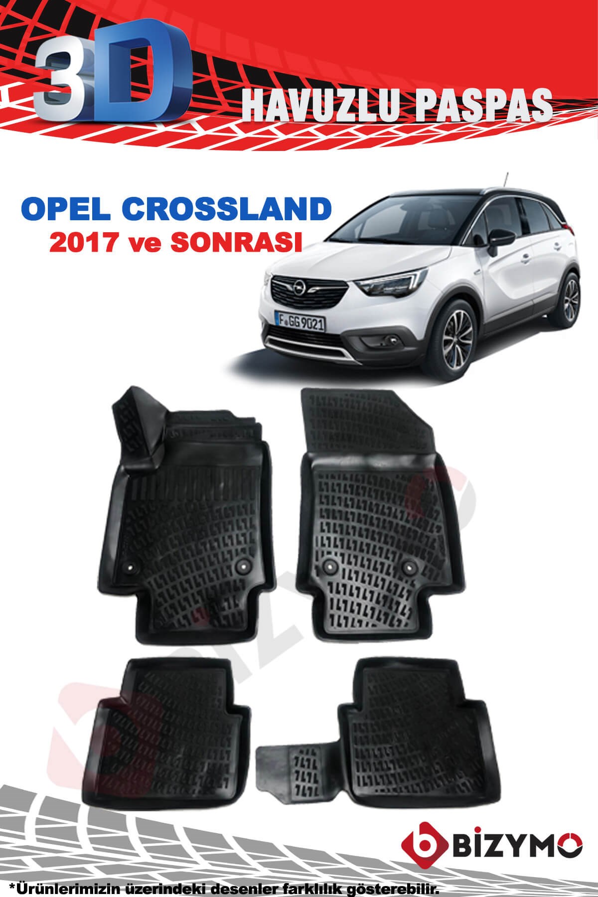 Opel Crossland 2017 Ve Sonrası 3D Paspas Takımı Bizymo