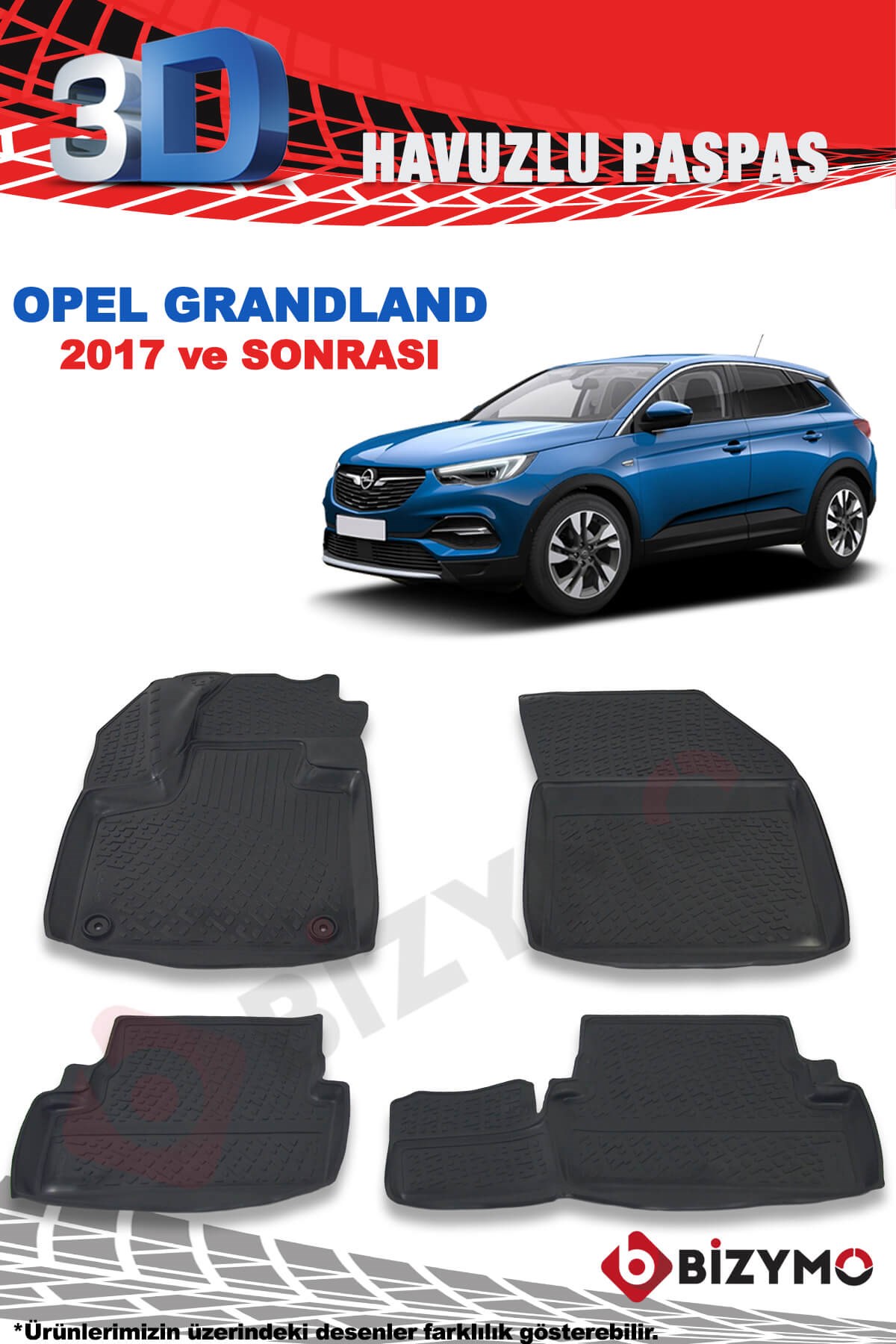 Opel Grandland 2017 Ve Sonrası 3D Paspas Takımı Bizymo
