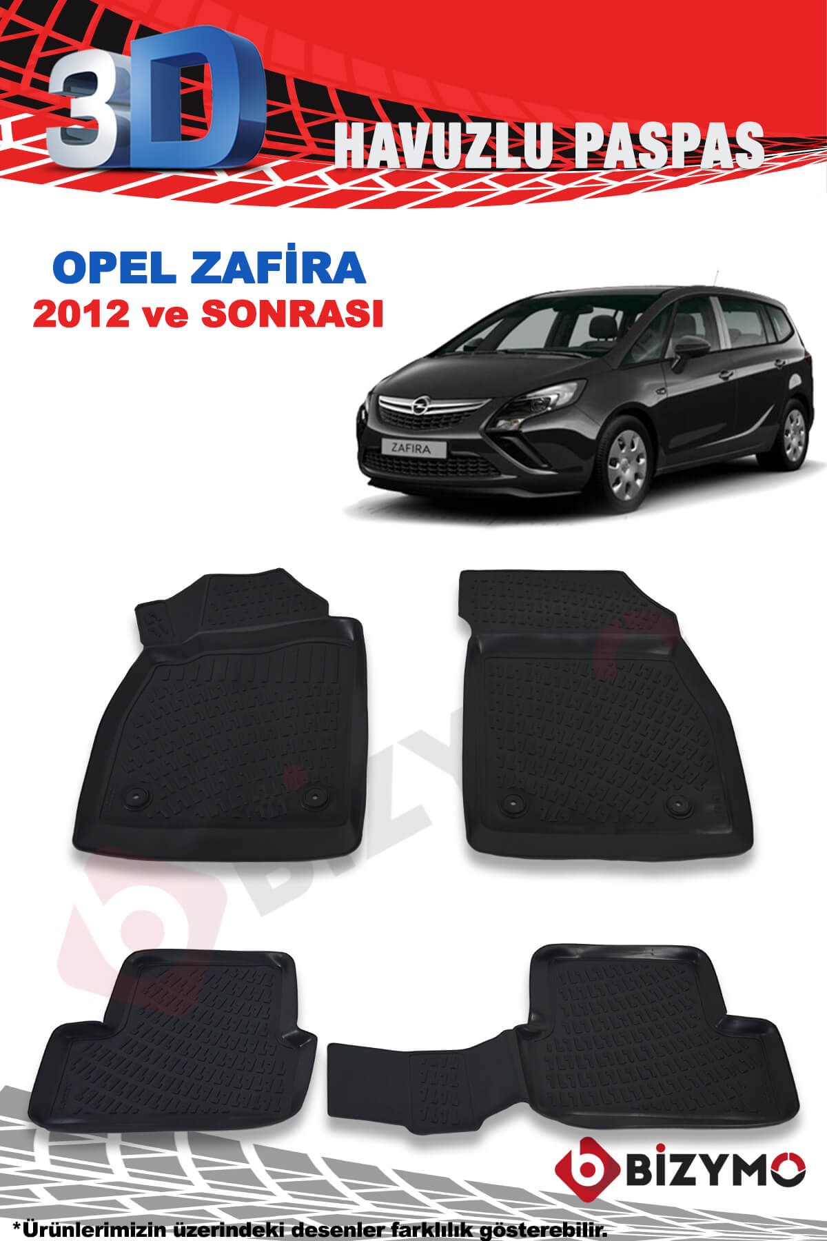 Opel Zafira 2012 Ve Sonrası 3D Paspas Takımı Bizymo