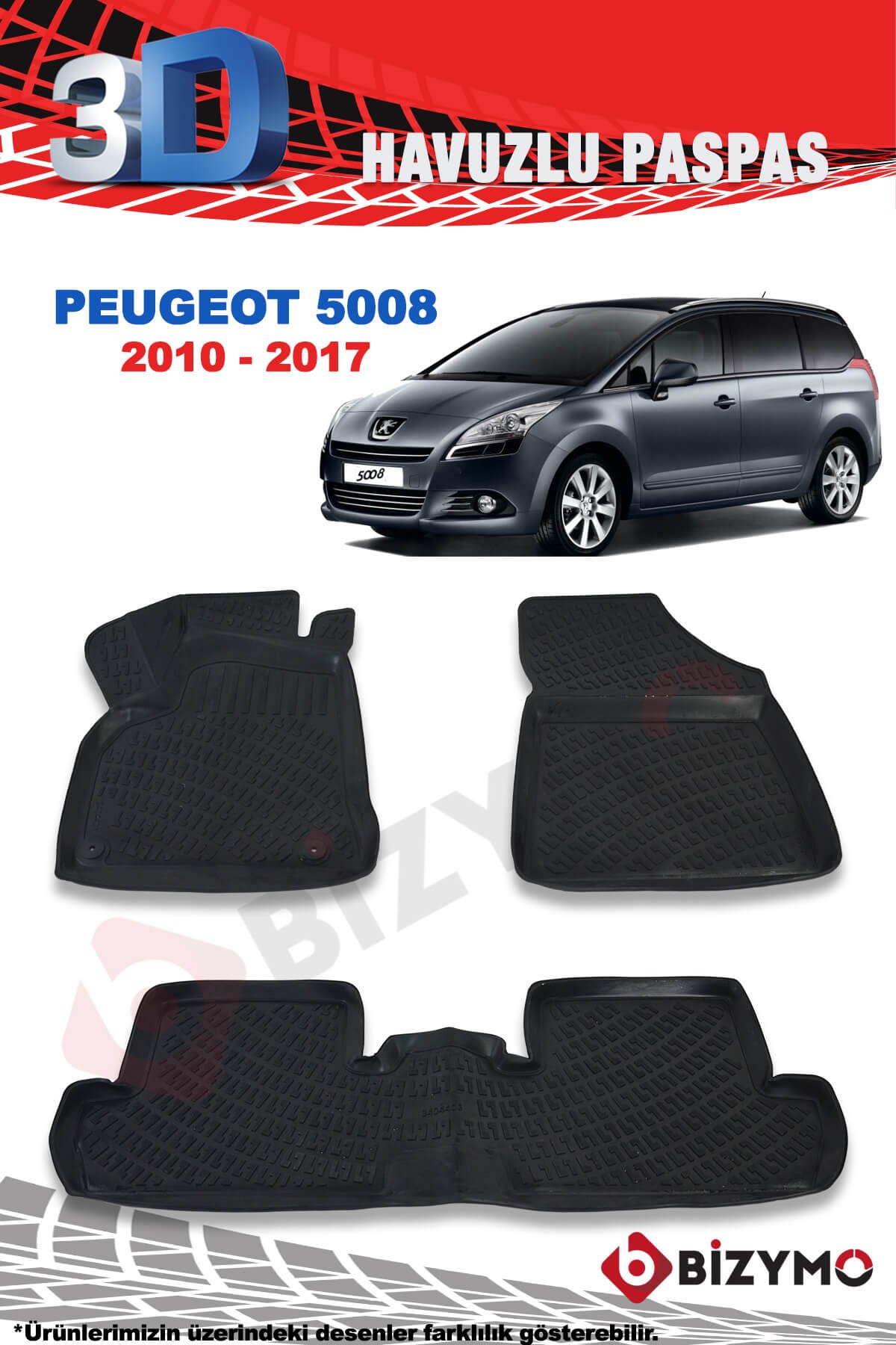 Peugeot 5008 2010-2017 3D Paspas Takımı Bizymo