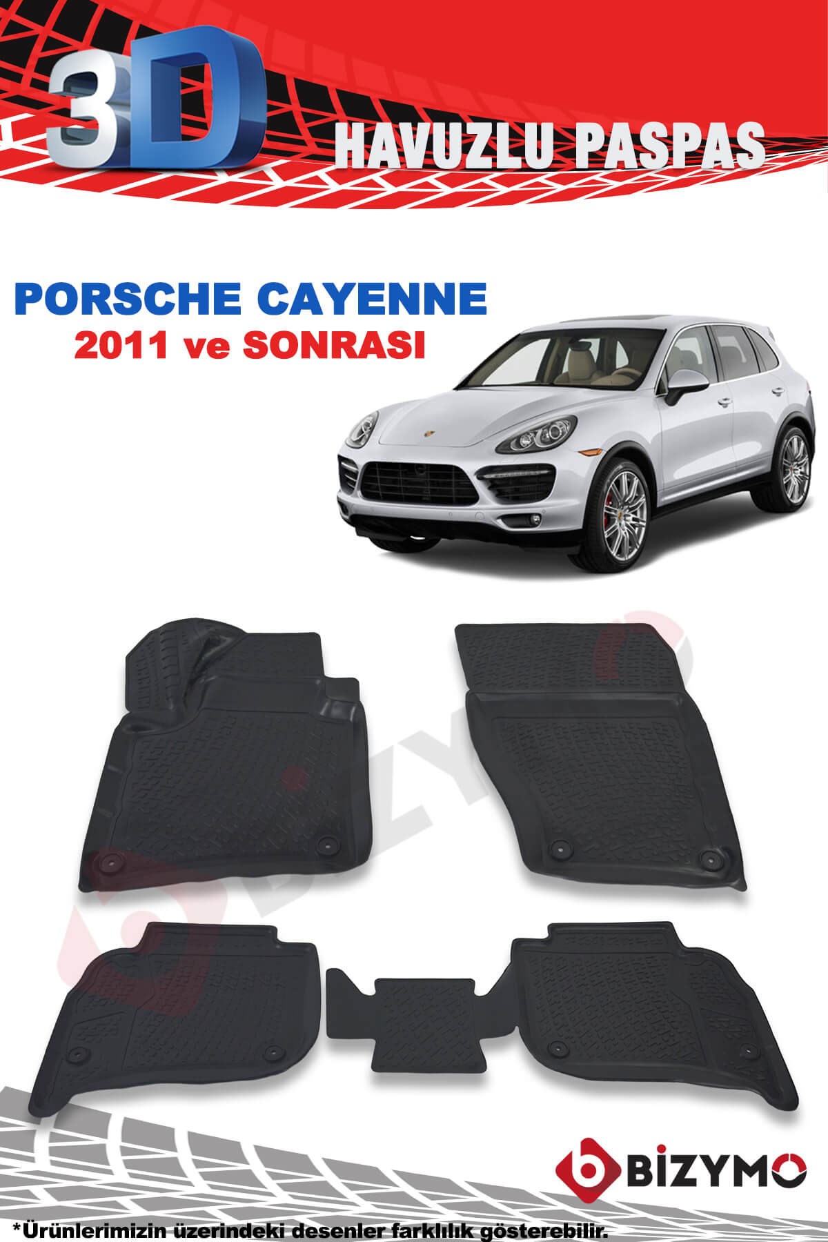 Porsche Cayenne 2011 Ve Sonrası 3D Paspas Takımı Bizymo
