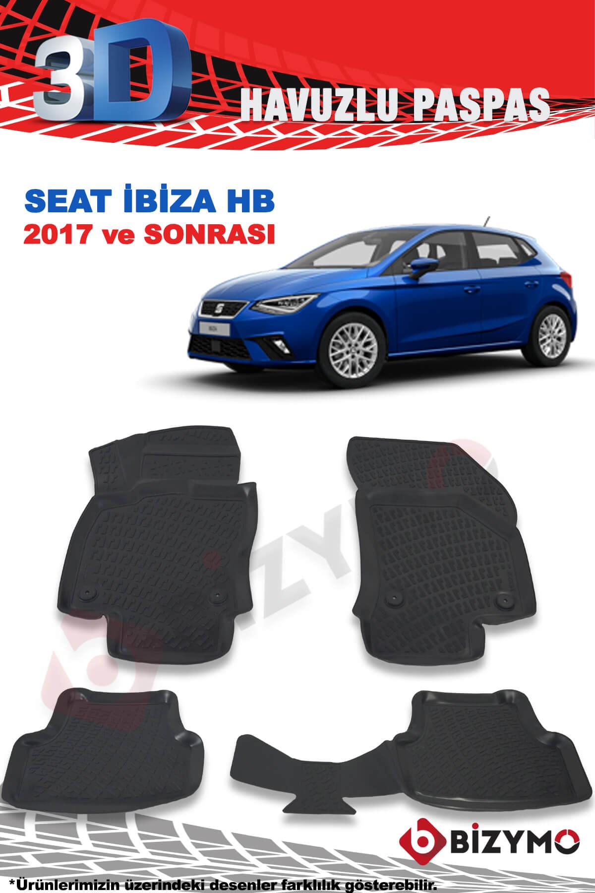 Seat İbiza 2017 Ve Sonrası 3D Paspas Takımı Bizymo