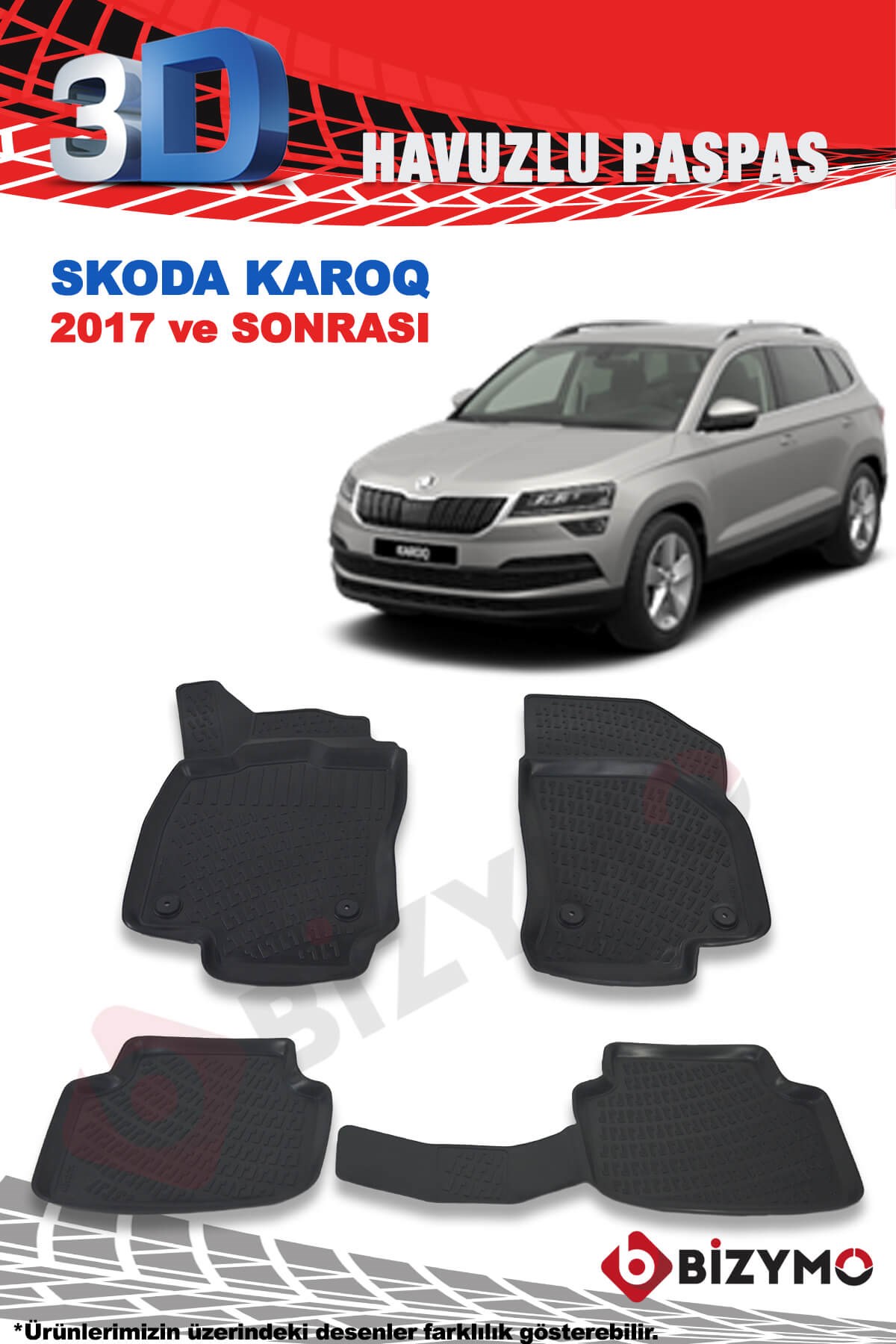 Skoda Karoq 2017 Ve Sonrası 3D Paspas Takımı Bizymo