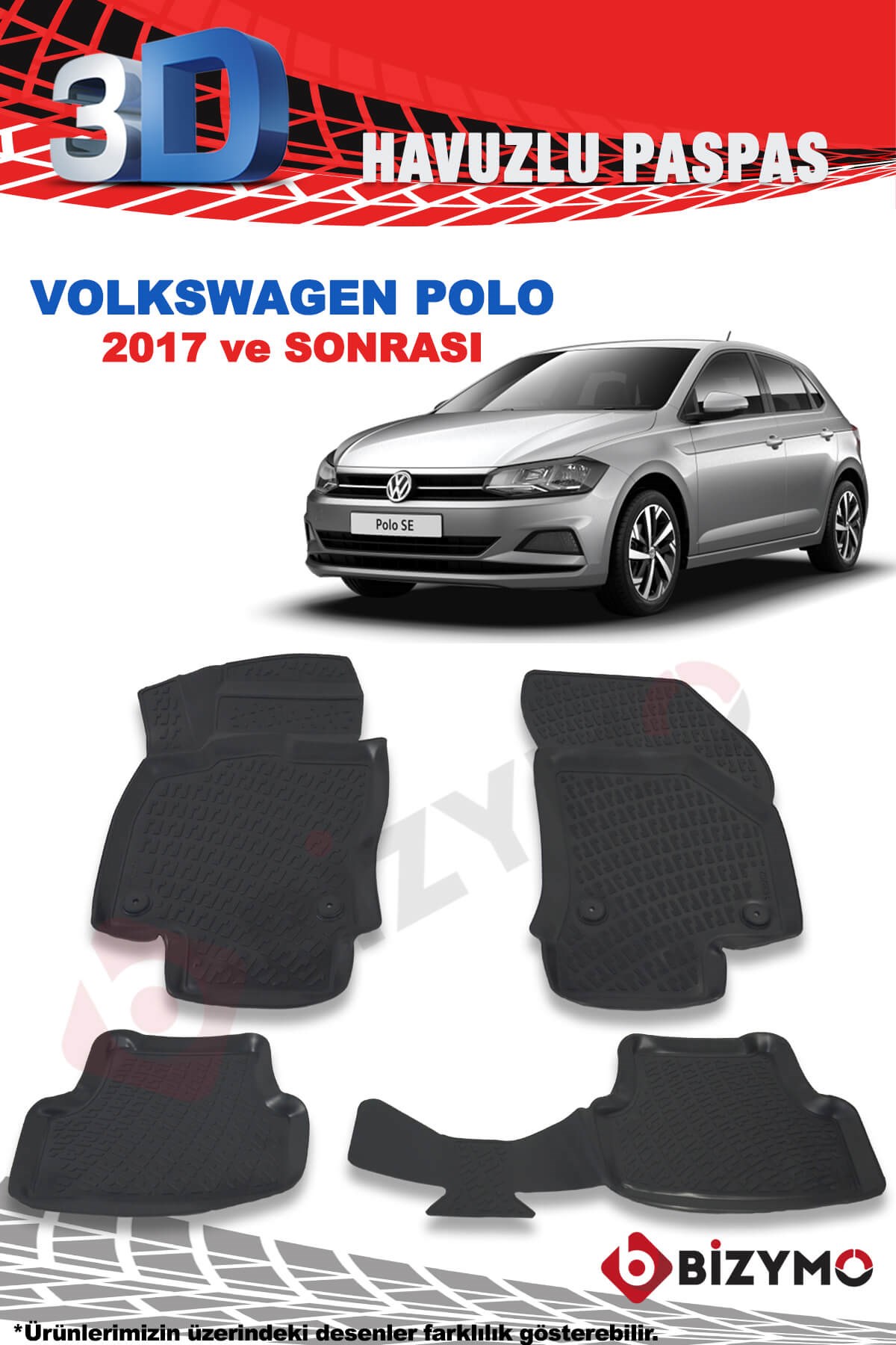 Volkswagen Polo 2017 Ve Sonrası 3D Paspas Takımı Bizymo