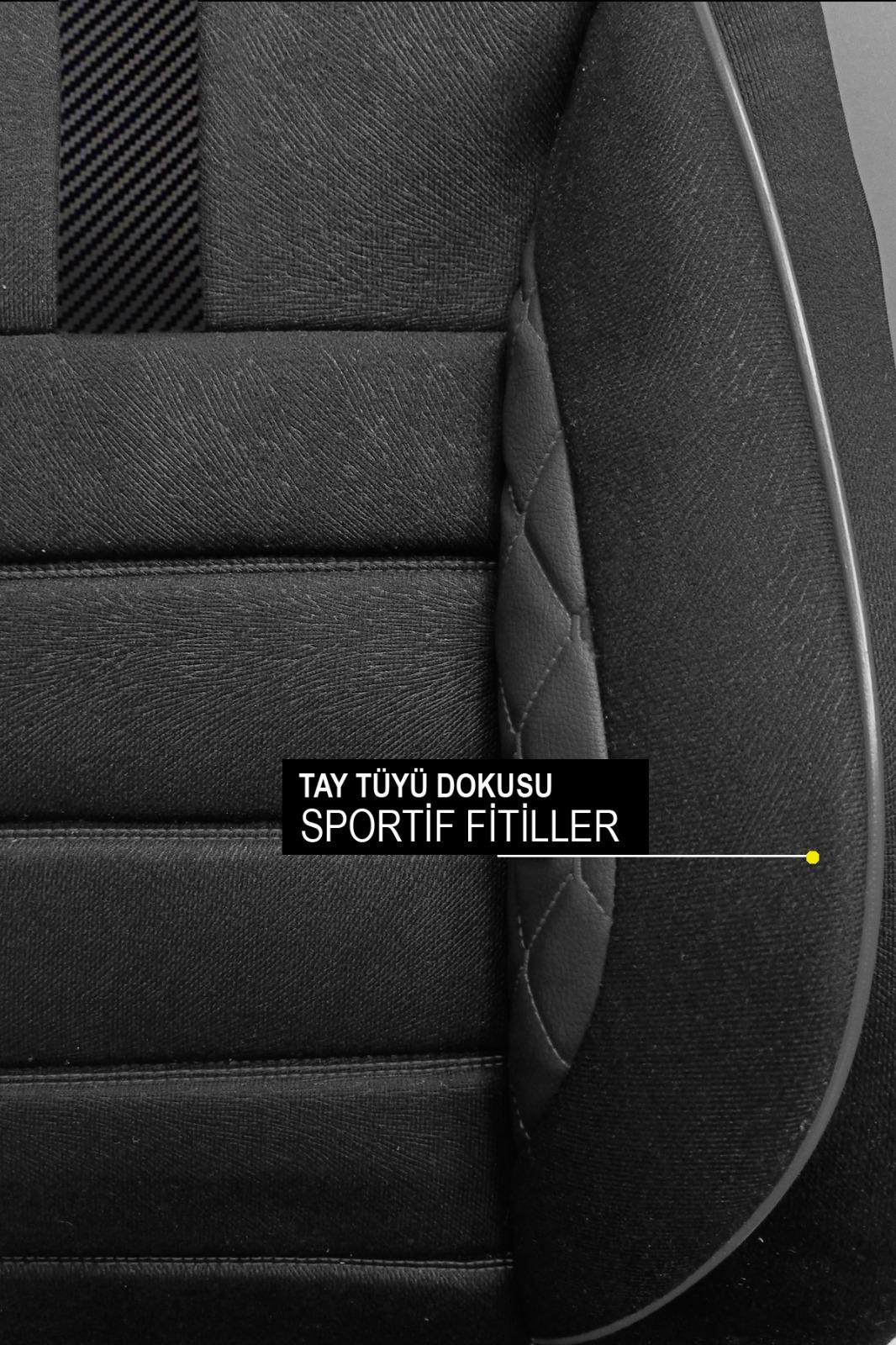 Dark Carbon Tay Tüyü Üniversal Oto Koltuk Kılıfı