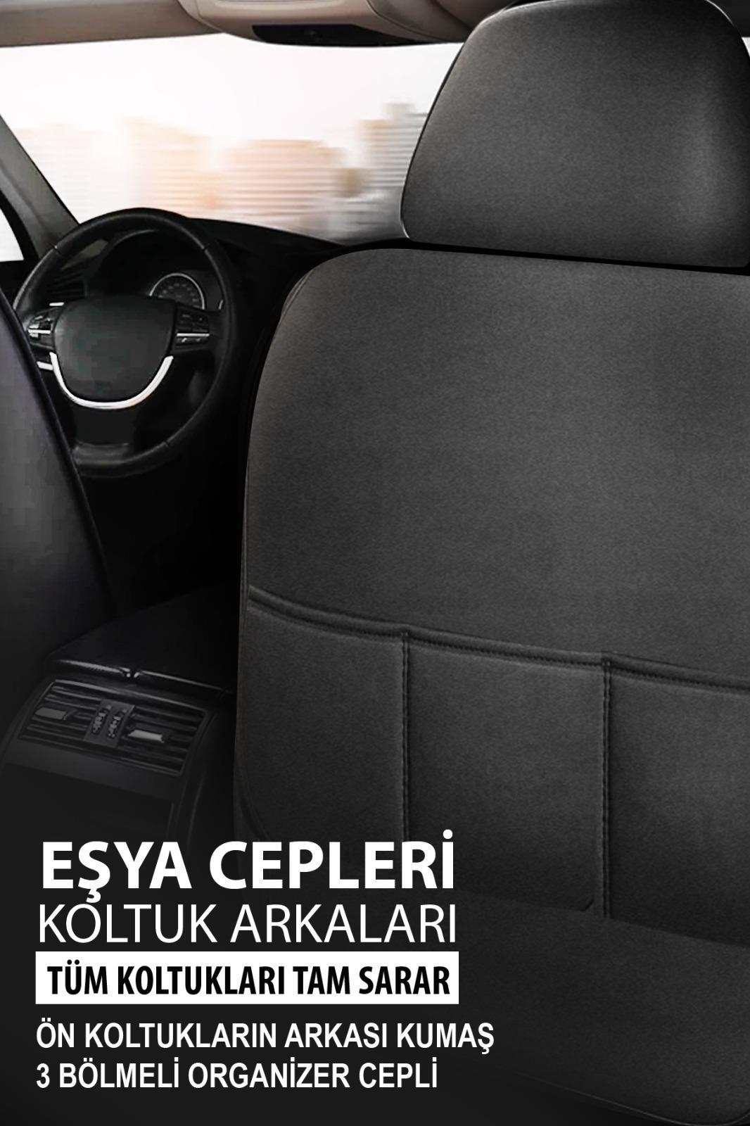 İstanbul Serisi Taba Deri Üniversal Oto Koltuk Kılıfı - 5 Koltuk Tam Set