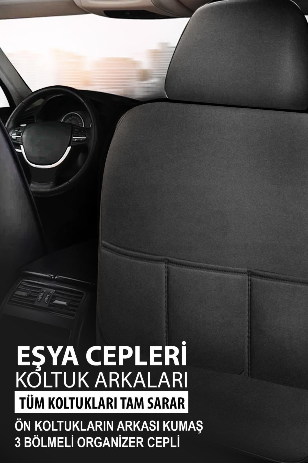 İstanbul Serisi Taba Deri Üniversal Oto Koltuk Kılıfı - 5 Koltuk Tam Set