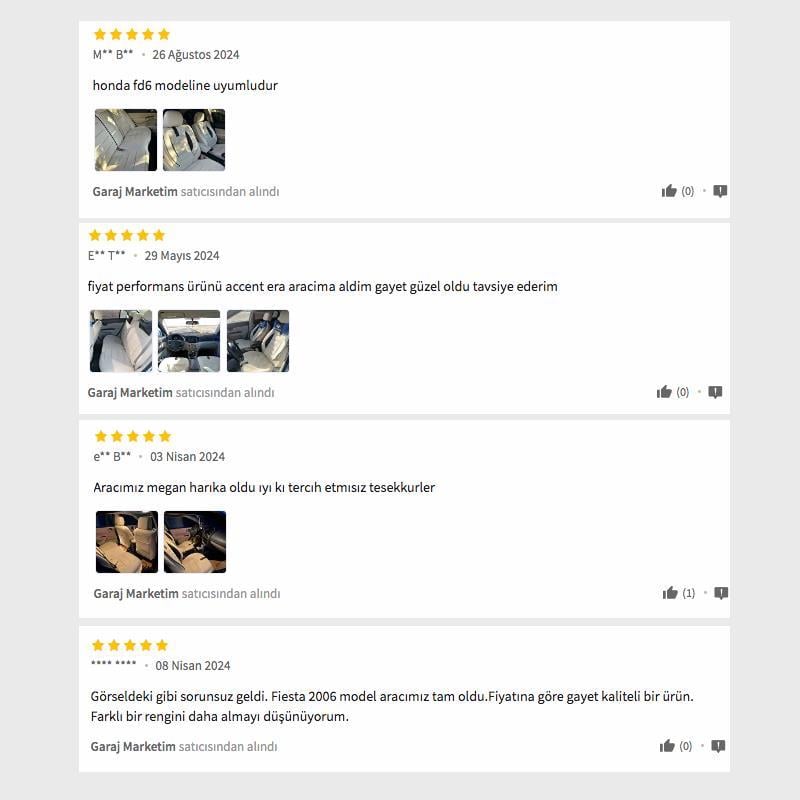 Oniks Oto Koltuk Kılıfı Bej