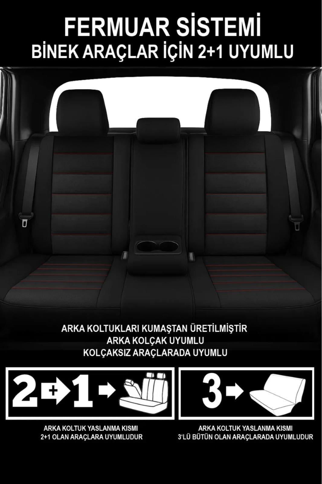 Oniks Oto Koltuk Kılıfı Kırmızı