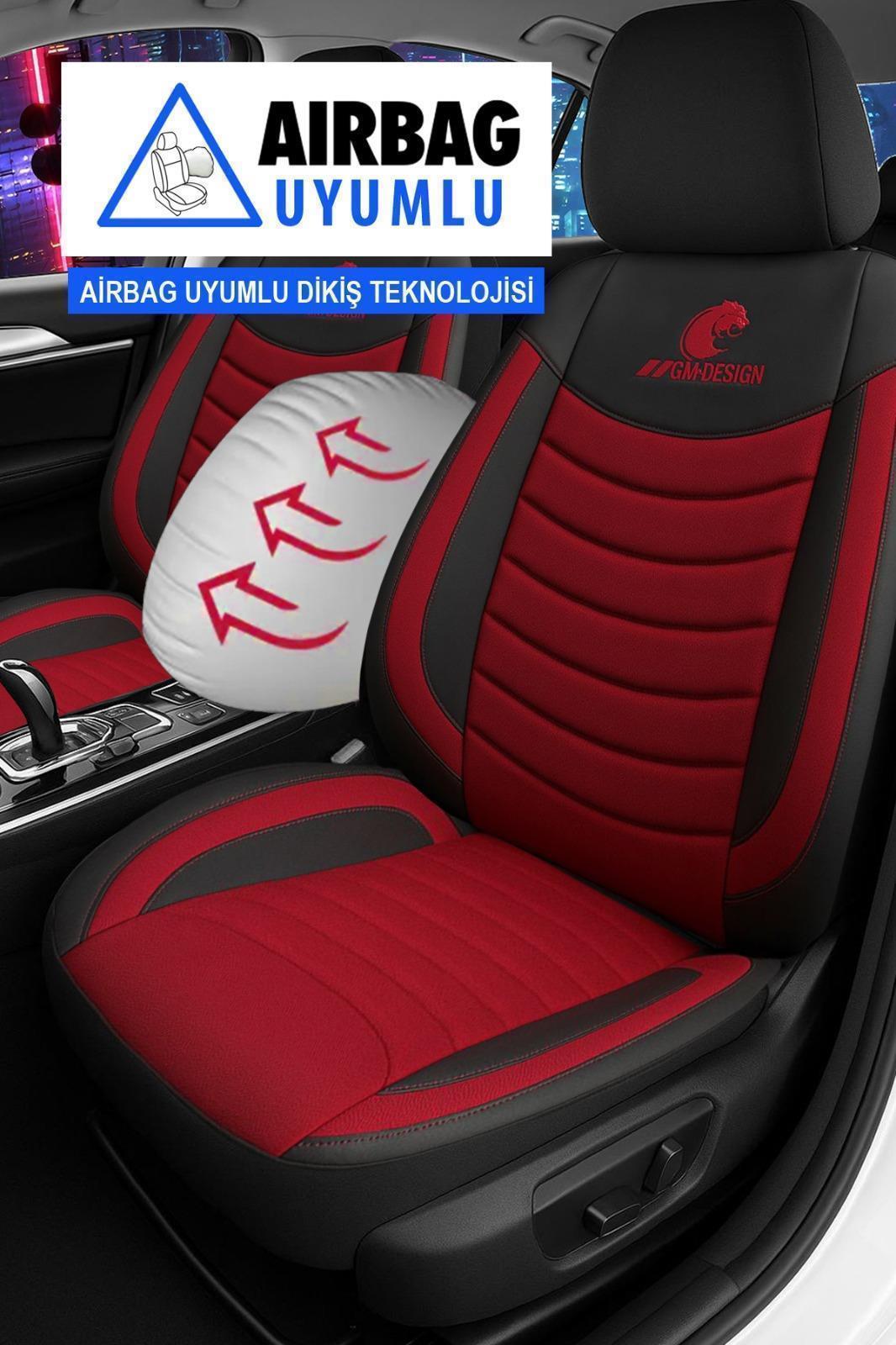 Panther Serisi Bordo Keten Kumaş Üniversal Oto Koltuk Kılıfı - 5 Koltuk Tam Set