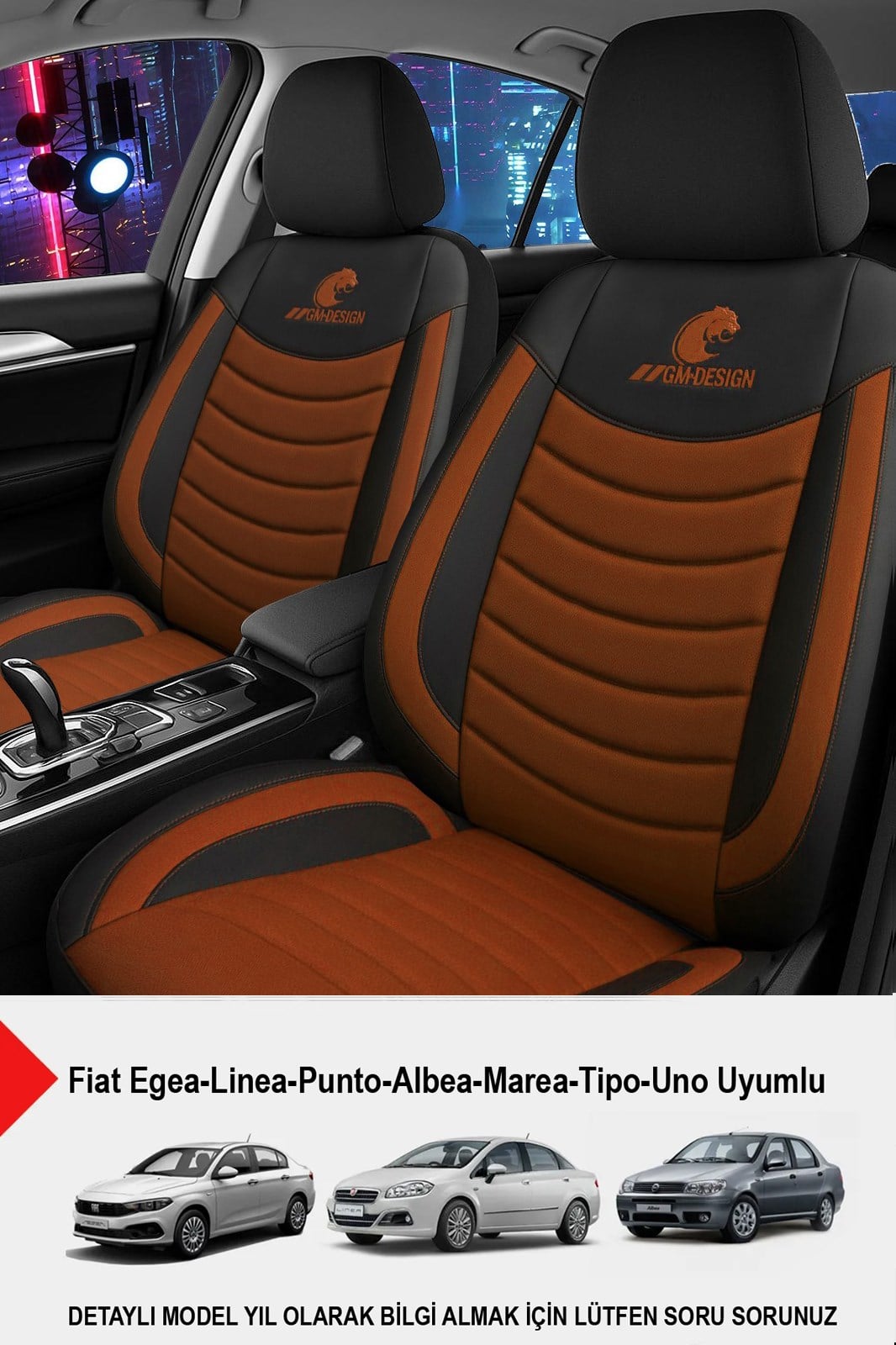 Panther Serisi Taba Keten Kumaş Oto Koltuk Kılıfı (Fiat Egea-Linea-Punto-Albea-Marea-Tipo-Uno Uyumlu)