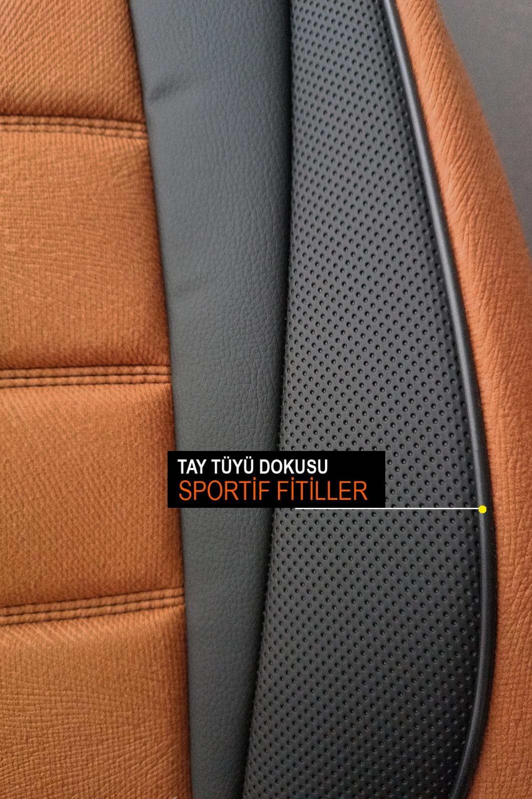 Soft Tay Tüyü Oto Koltuk Kılıfı Taba