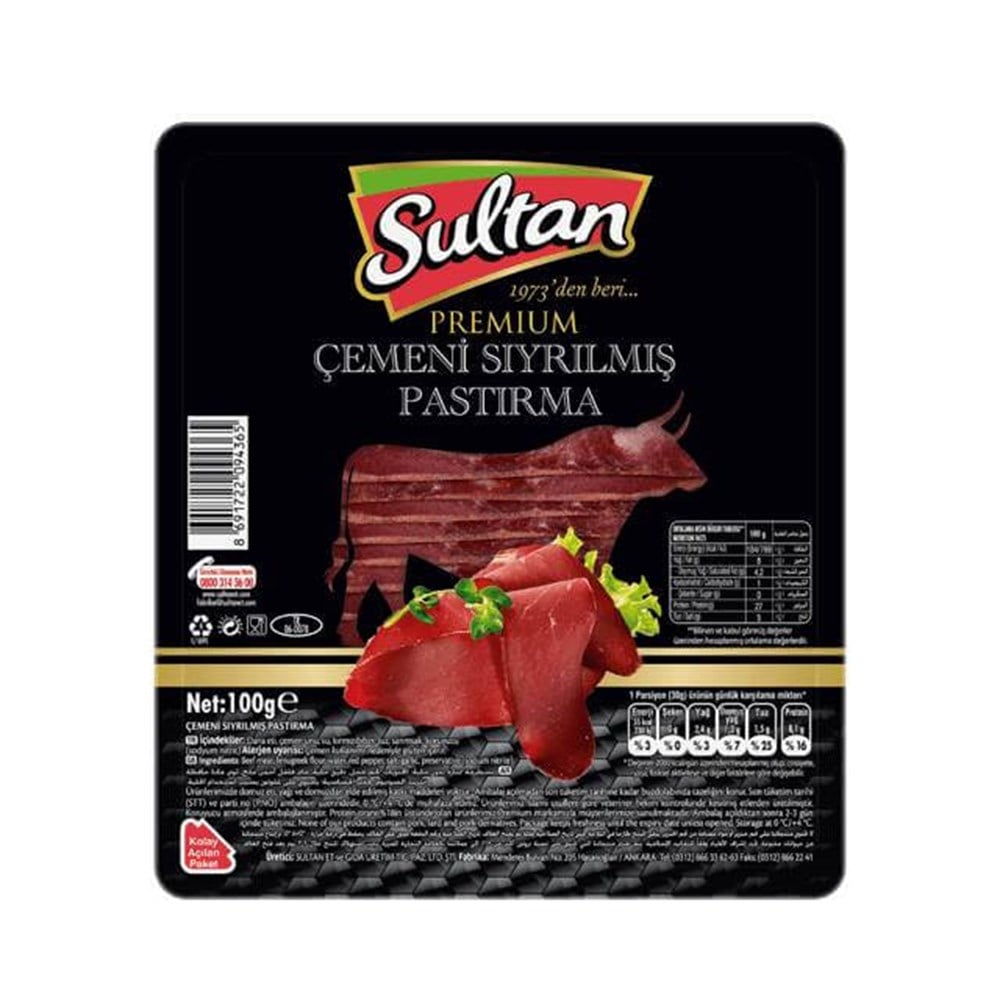 SULTAN DILIMLI PASTIRMA 100 GR