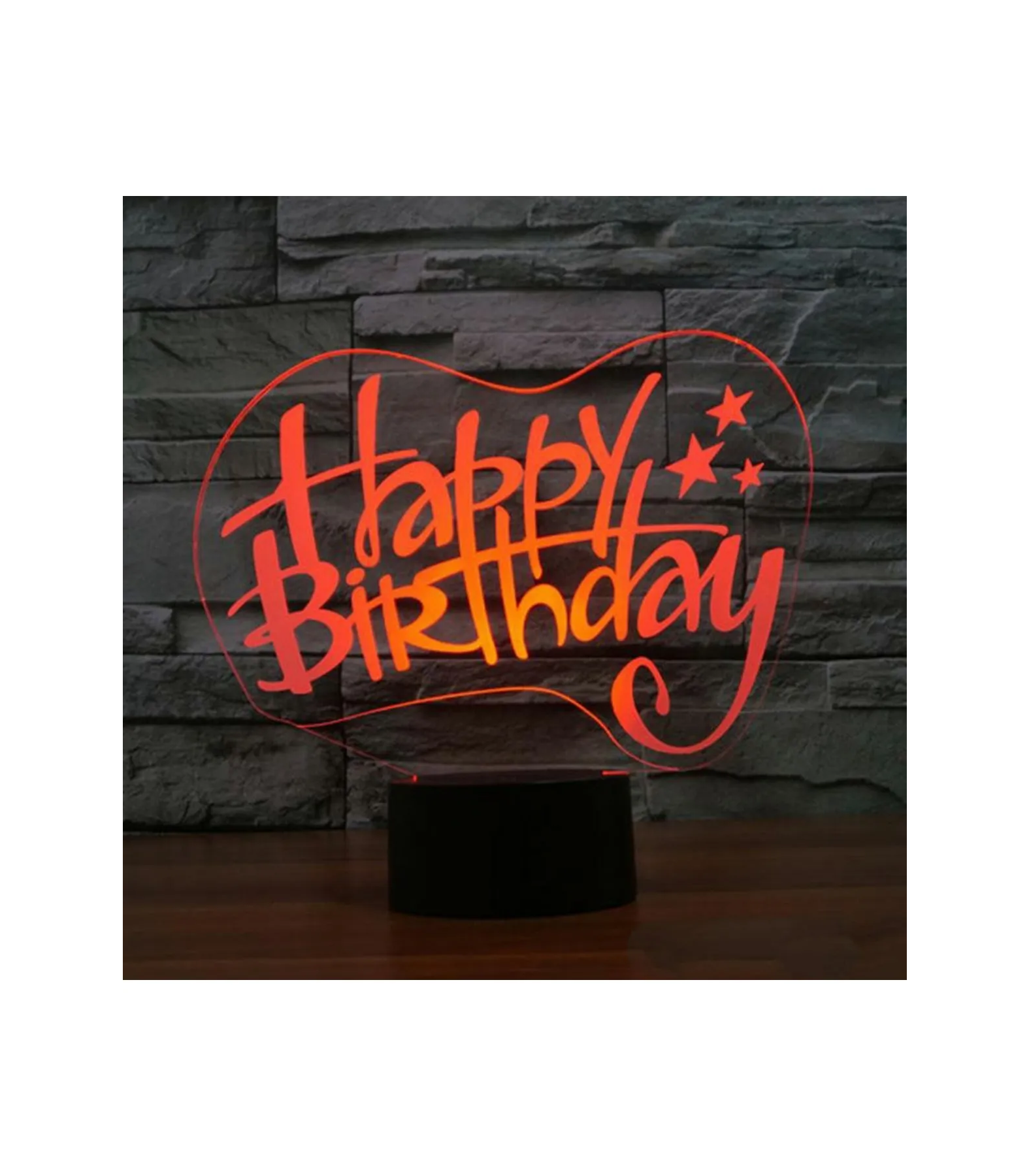 KBK Market 3d Optik illüzyon Lamba Hapyy Birthday Tasarımlı
