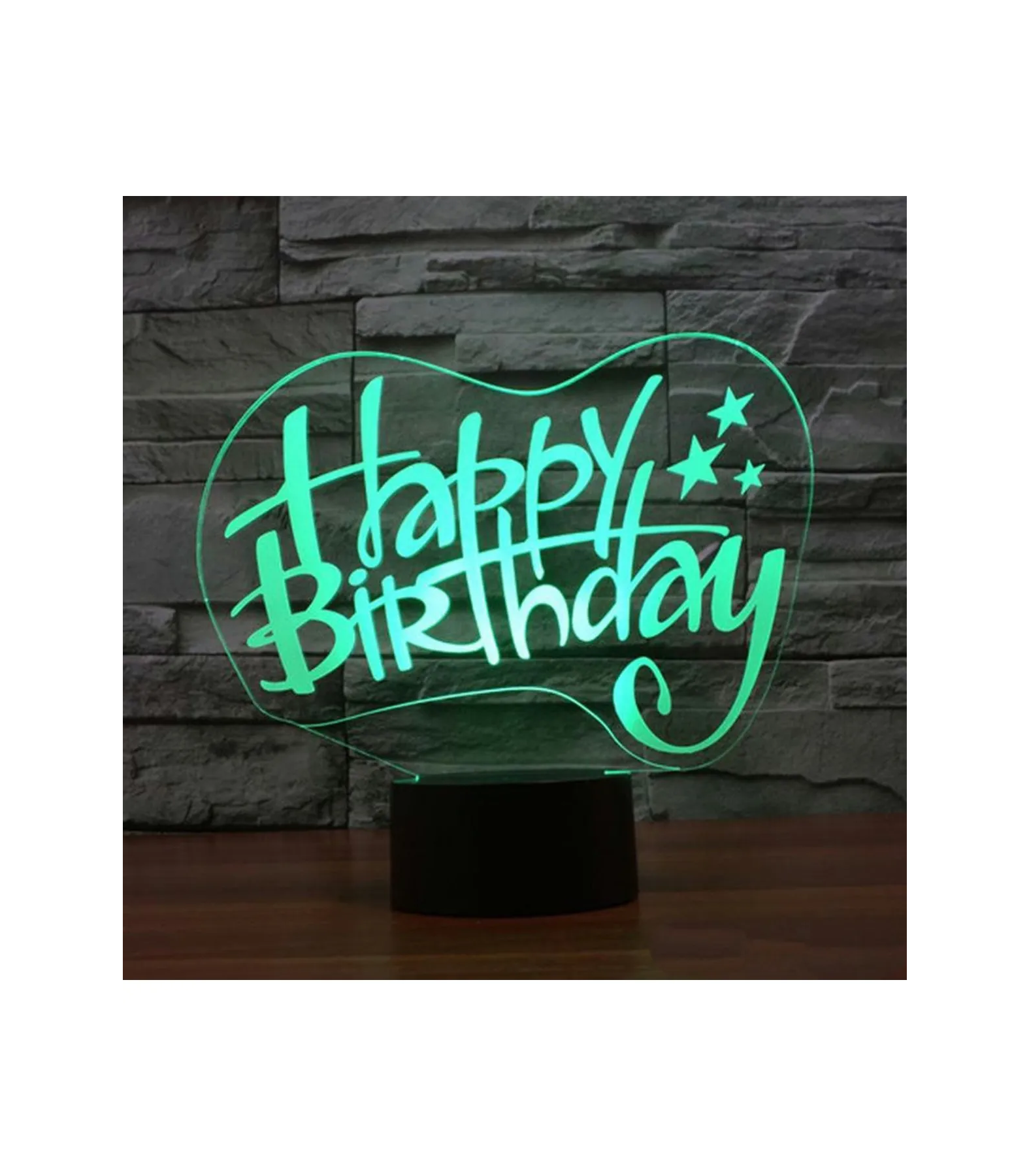 KBK Market 3d Optik illüzyon Lamba Hapyy Birthday Tasarımlı