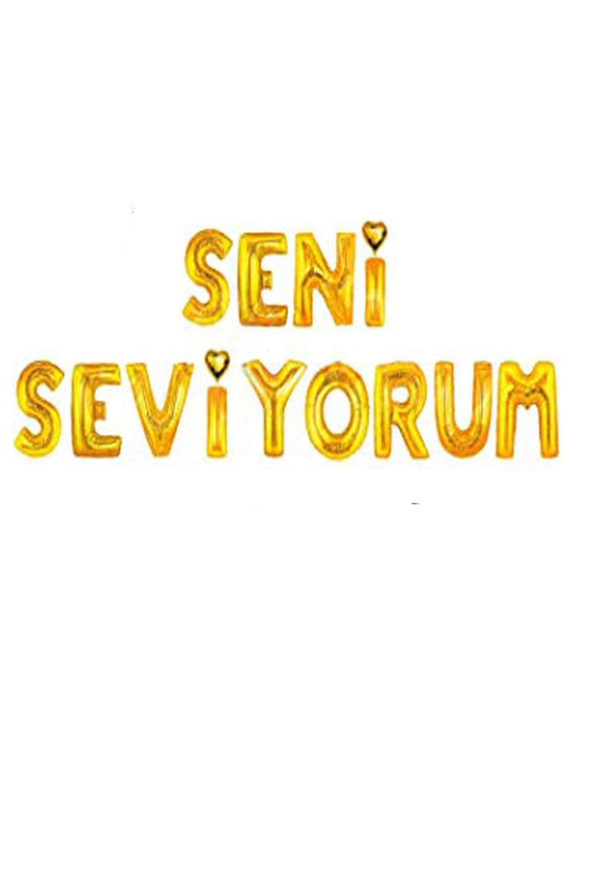 KBK Market Altın Seni Seviyorum Folyo Harf Balon