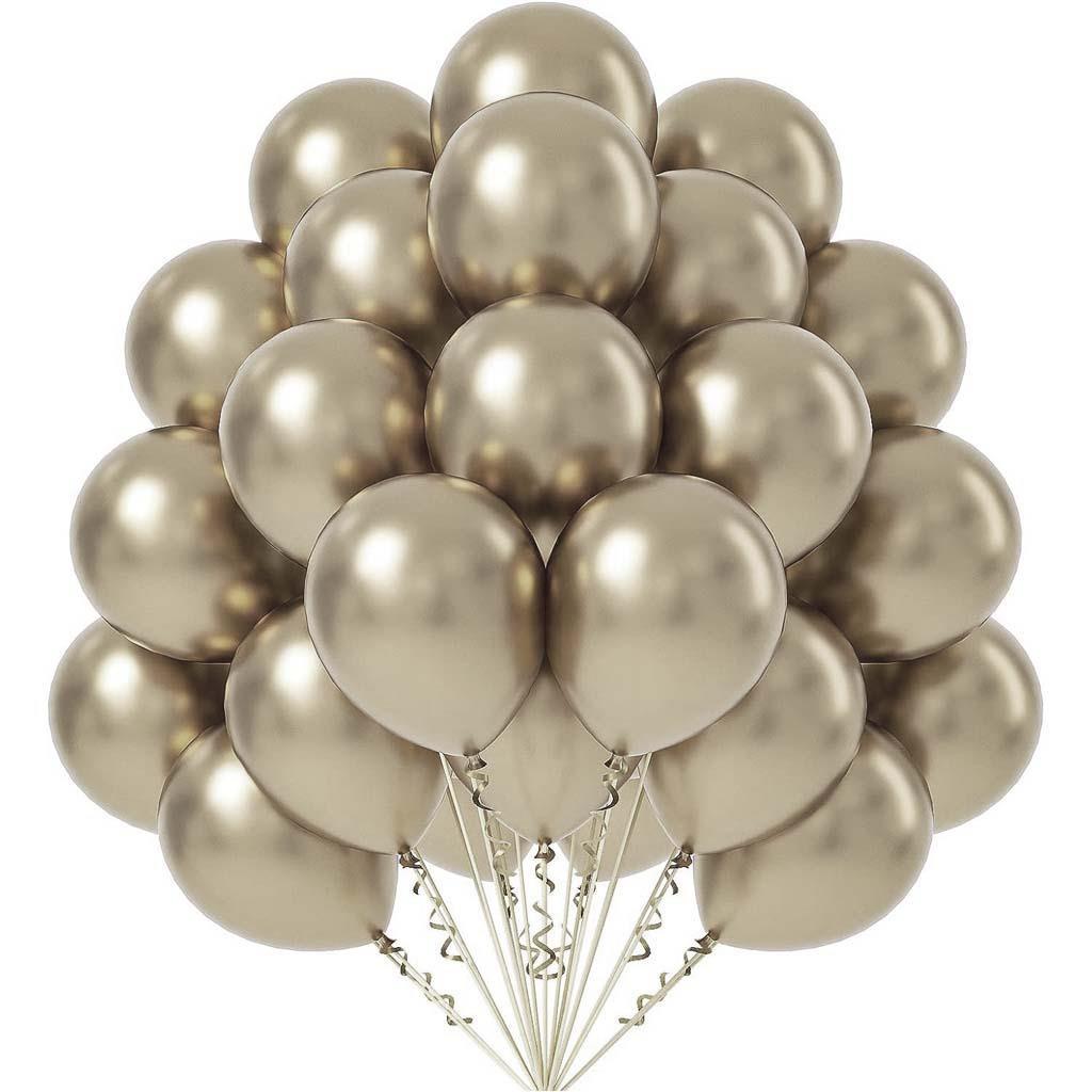 KBK Market Beyaz Altın Krom Balon 10 Adet 