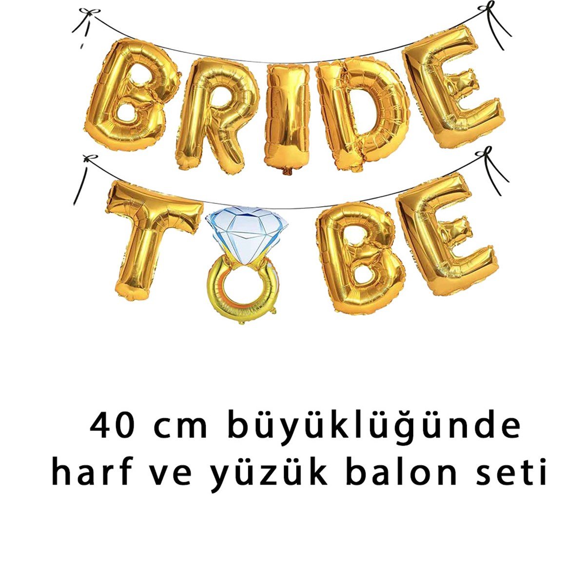 KBK Market Bride To Be Altın Folyo Balon Seti
