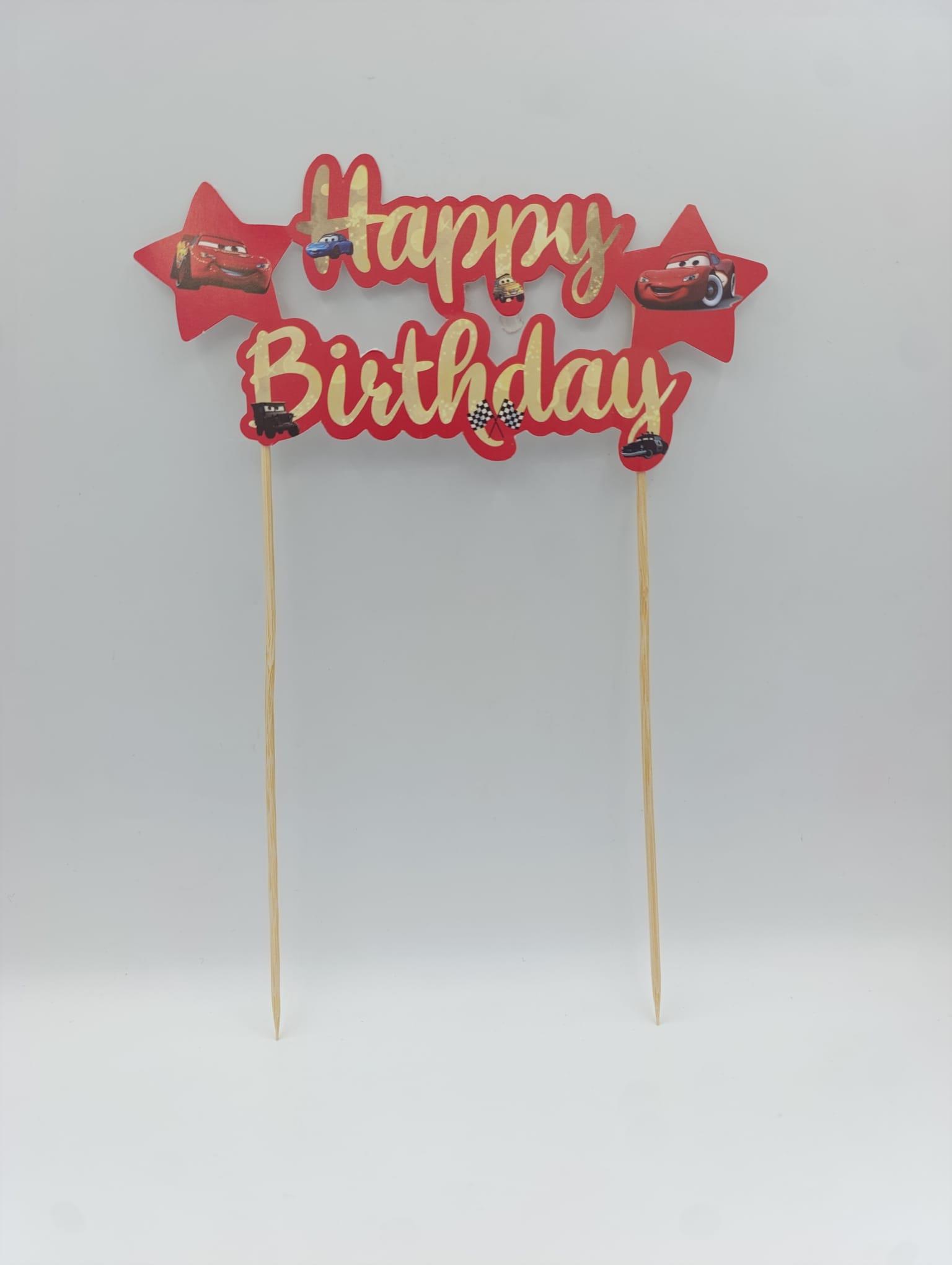 KBK Market Cars Happy Birthday Araba Pasta Üstü Süsü