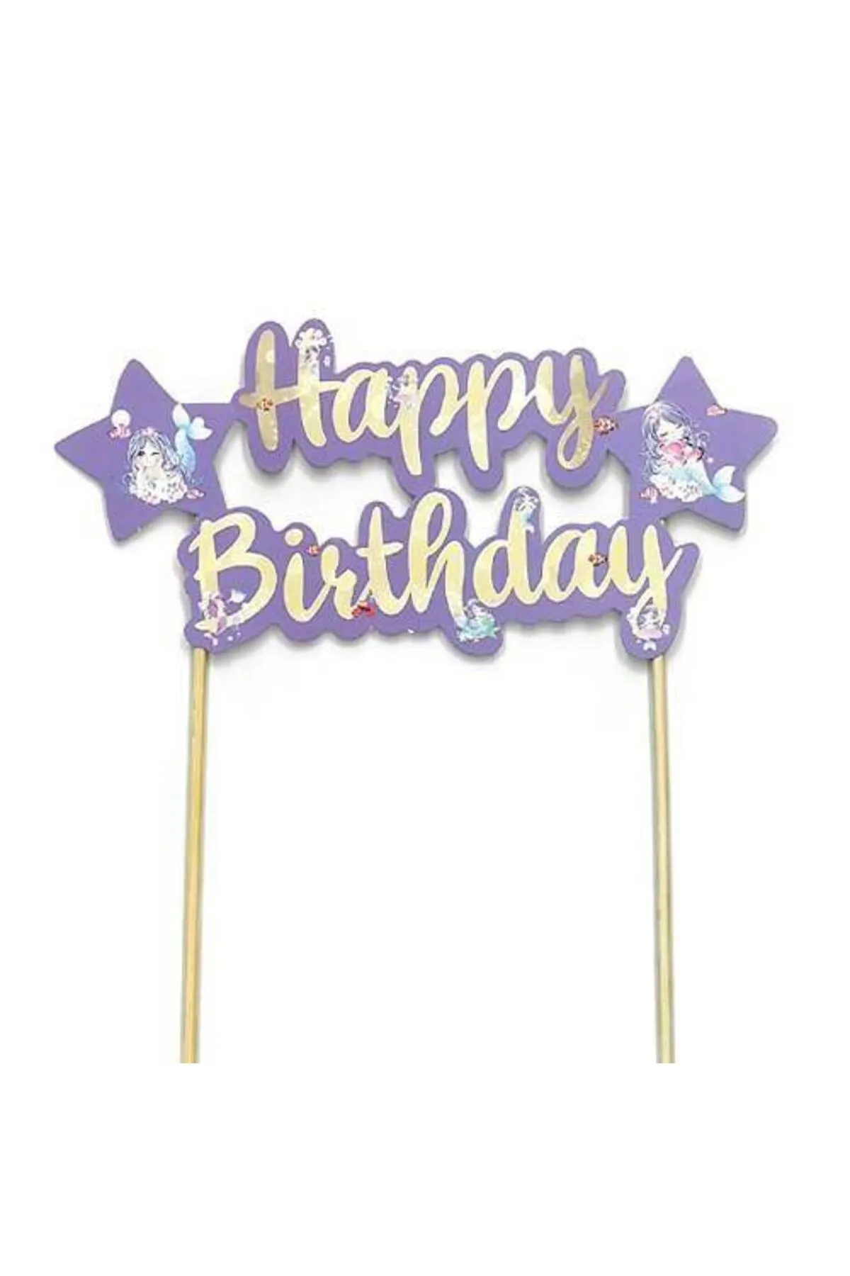 KBK Market Deniz Kızı Happy Birthday Pasta Üstü Süsü