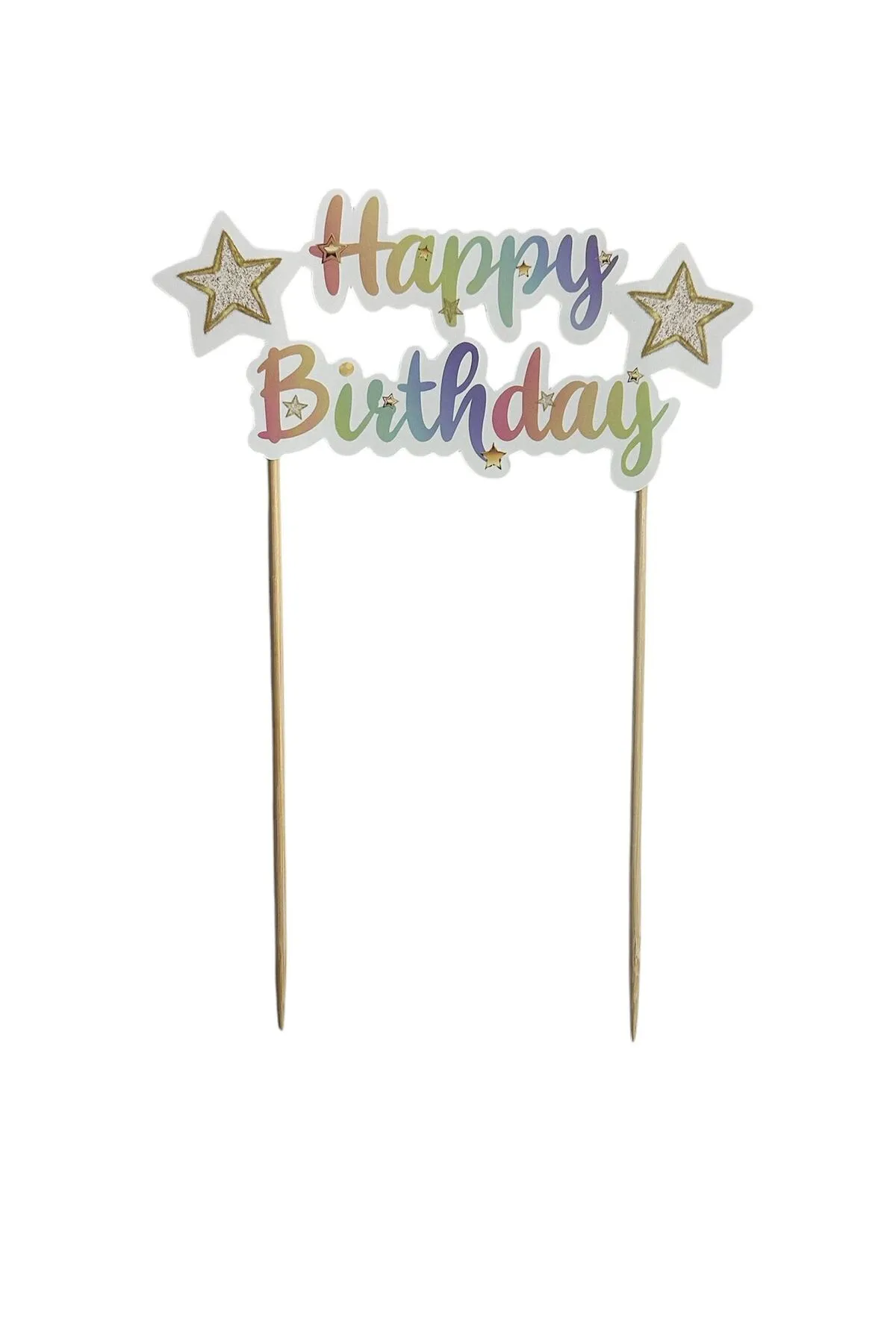 KBK Market Gökkuşağı Happy Birthday Pasta Üstü Süsü