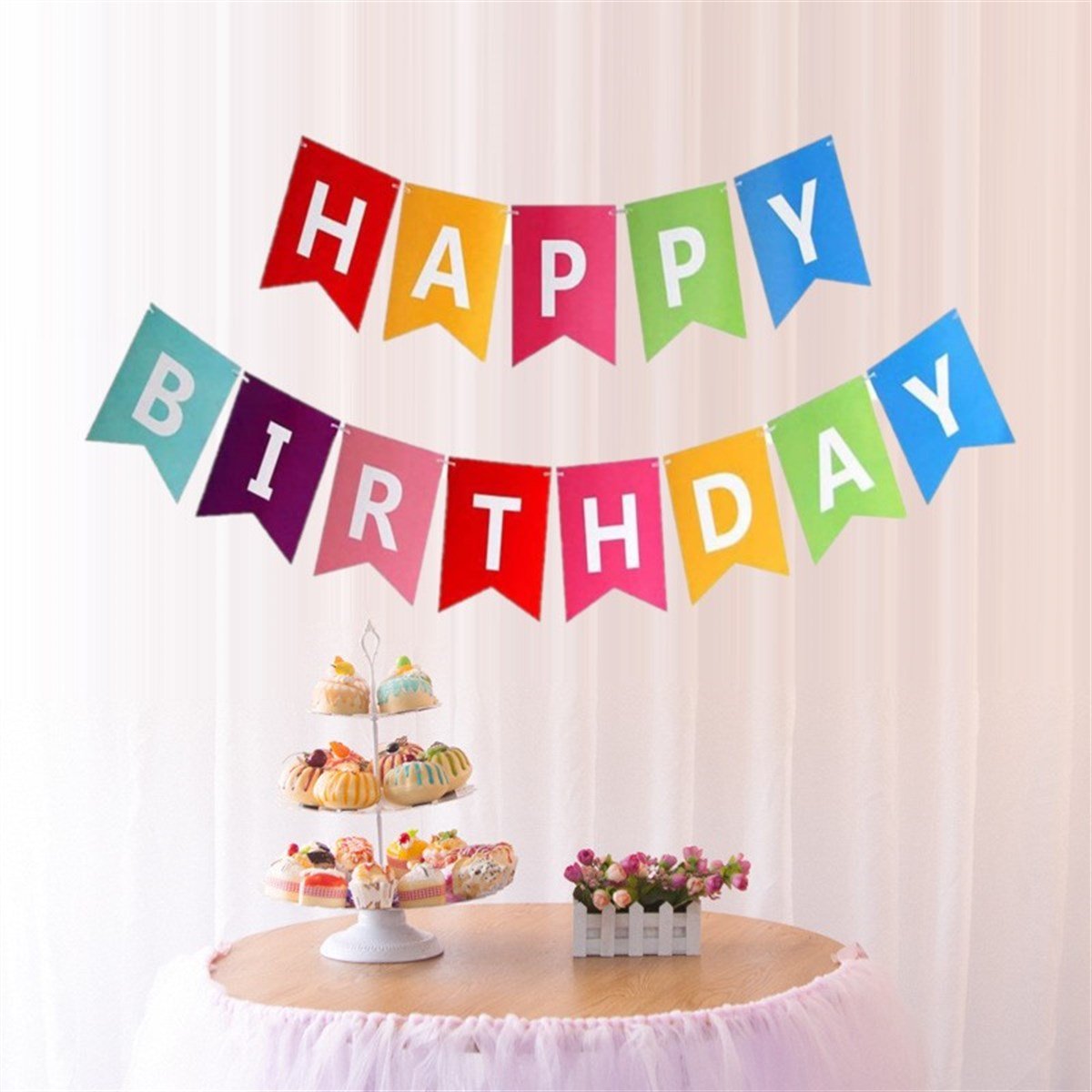 KBK Market Happy Birthday Banner Rengarenk