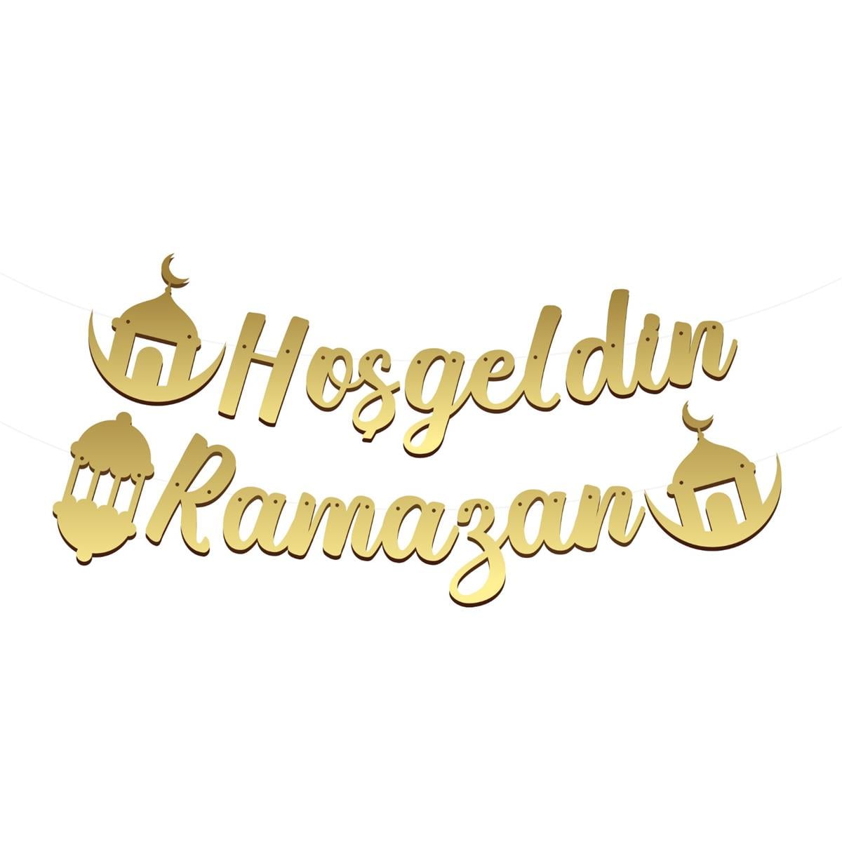 KBK Market Kaligrafi Banner Hoş Geldin Ramazan Altın
