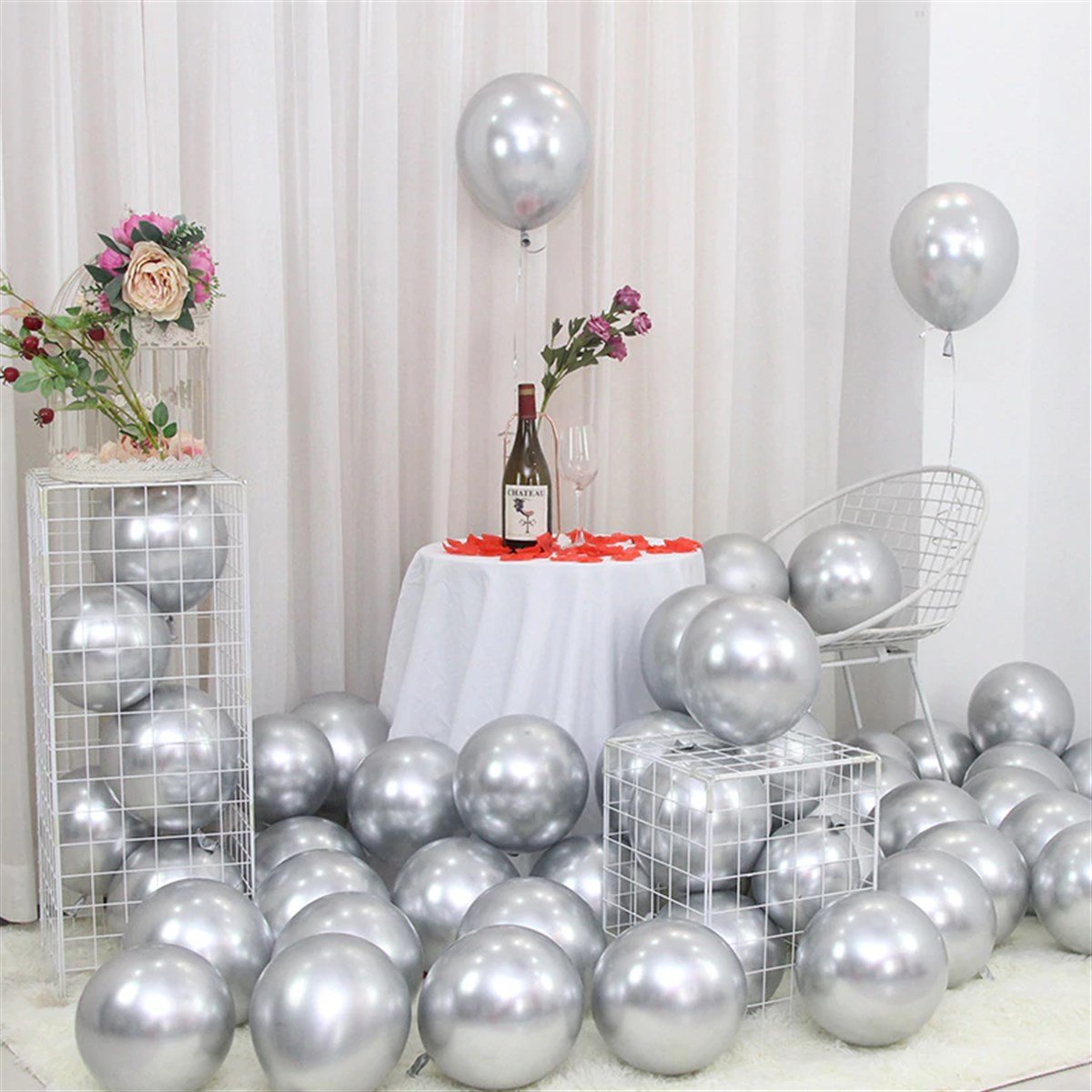 KBK Market Krom Gümüş Balon 10 Adet
